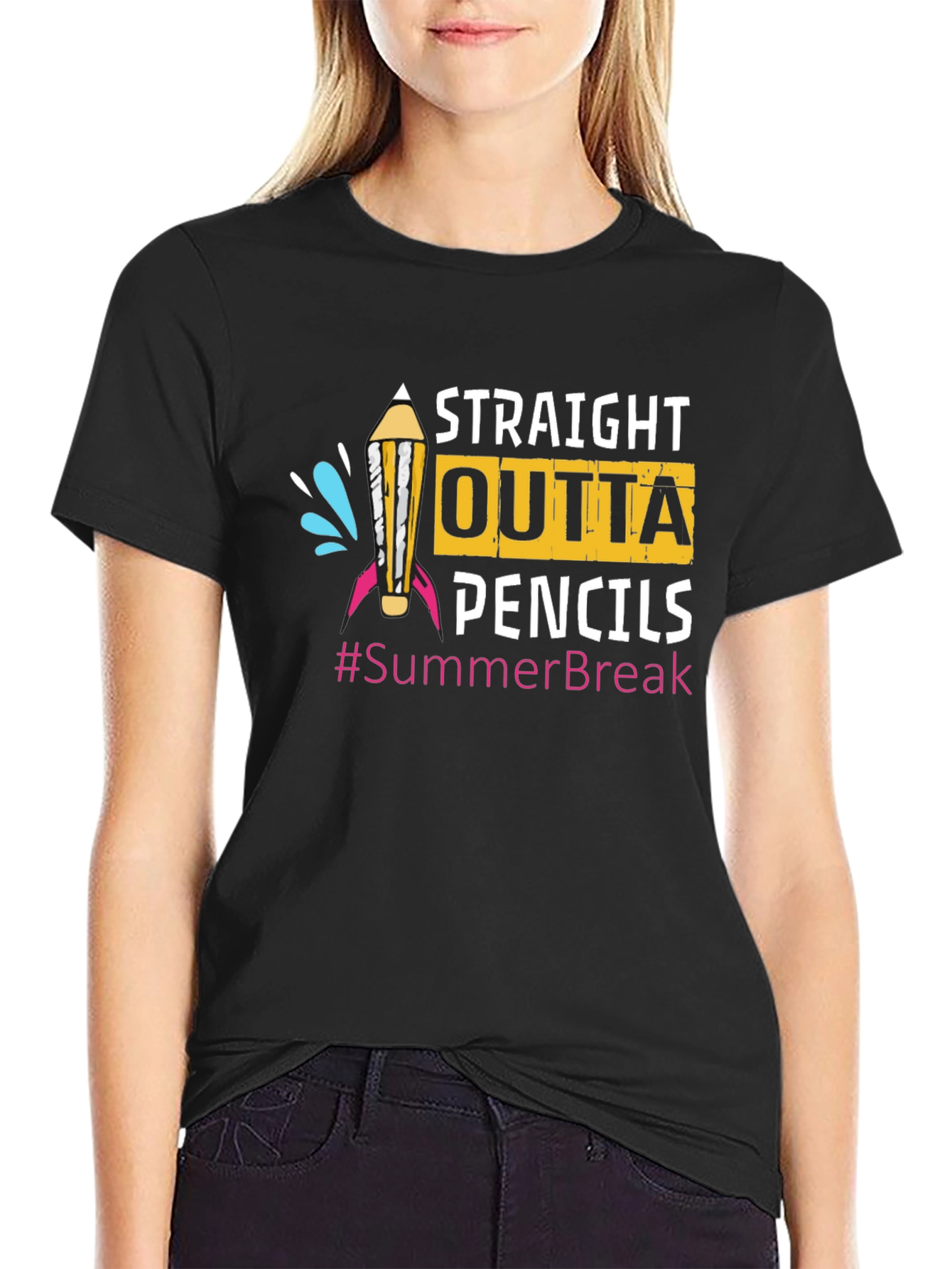 Straight Outta Pencils Summer Break T-Shirt