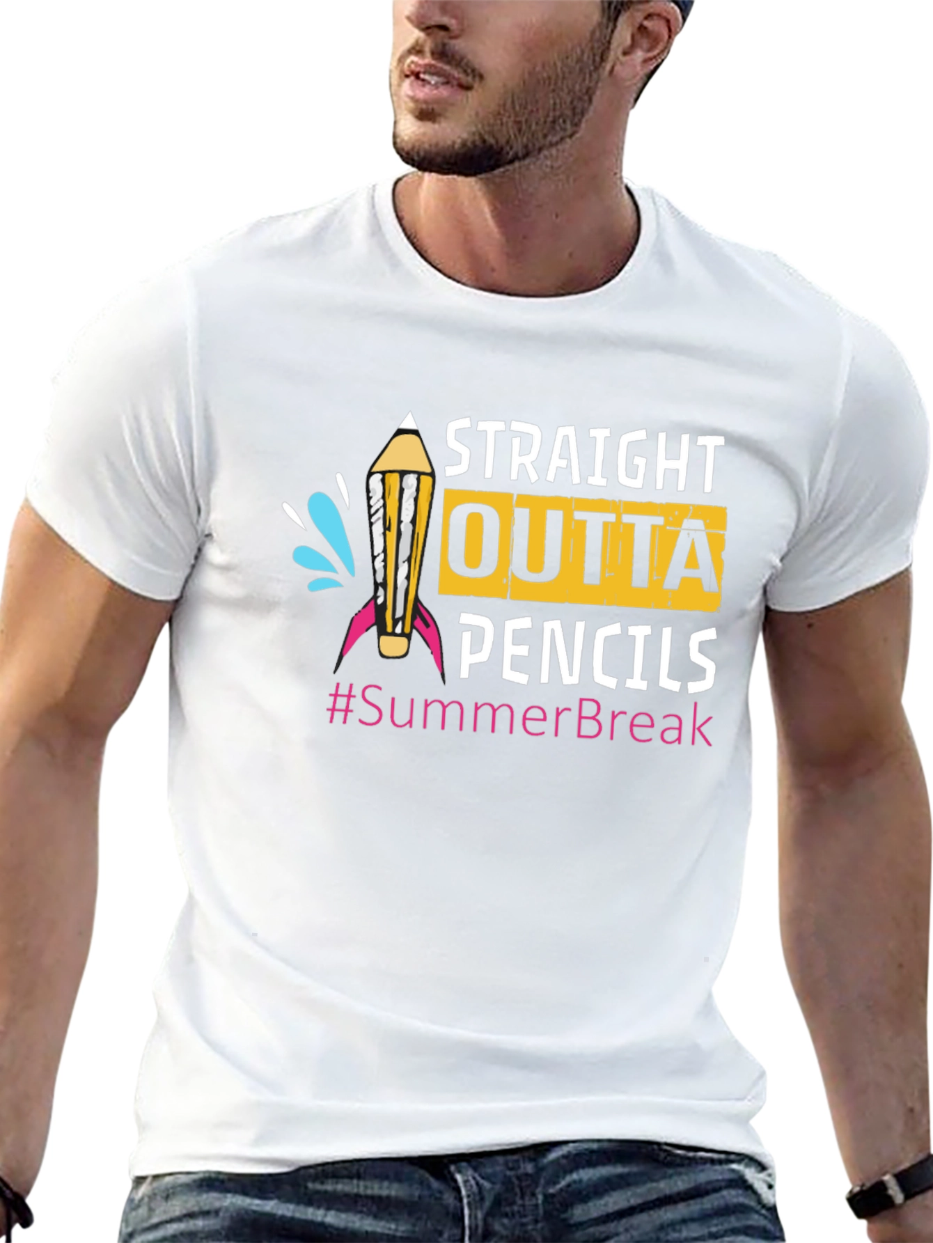 Straight Outta Pencils Summer Break T-Shirt