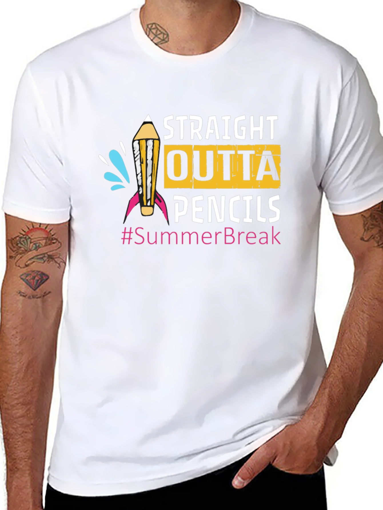 Straight Outta Pencils Summer Break T-Shirt