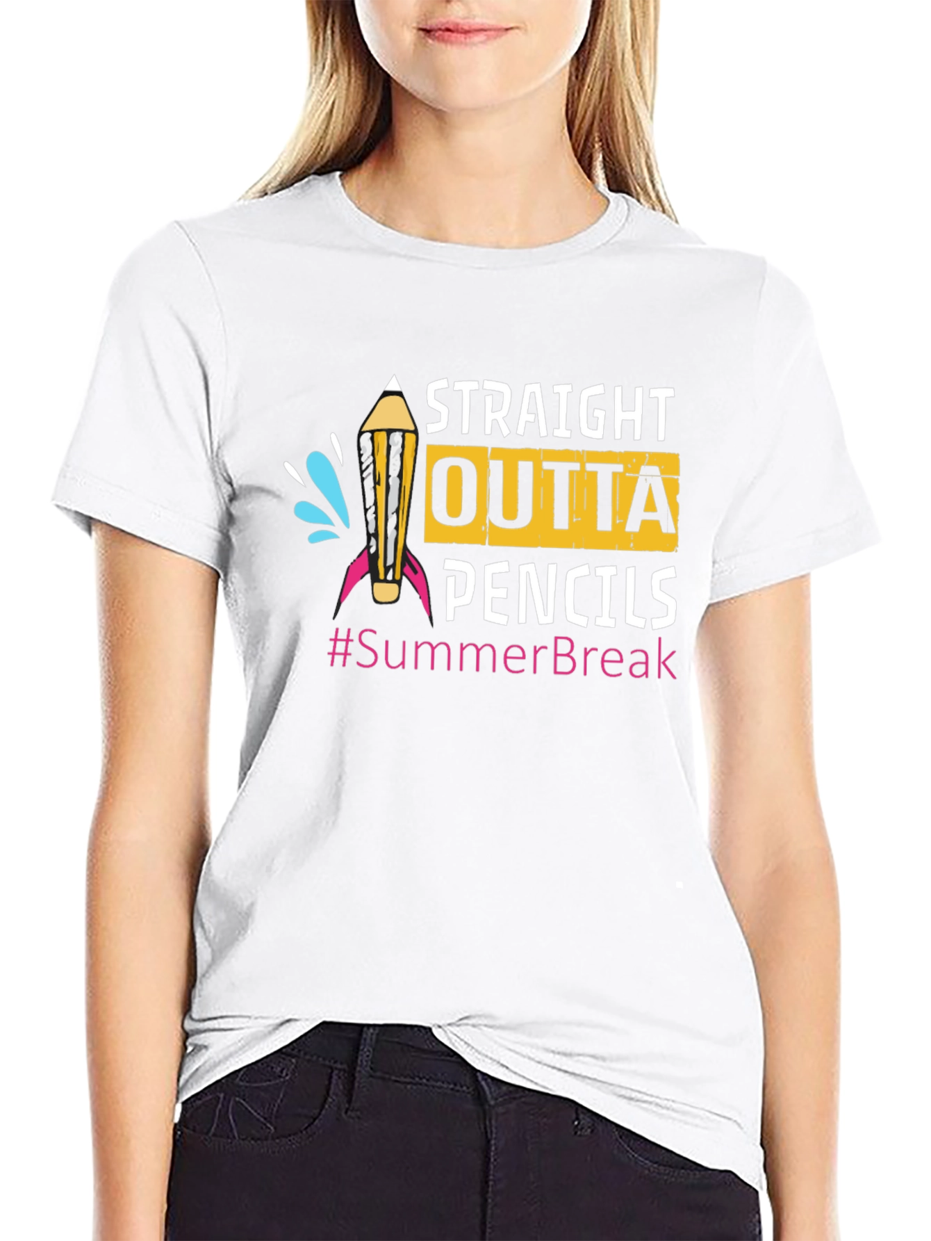 Straight Outta Pencils Summer Break T-Shirt