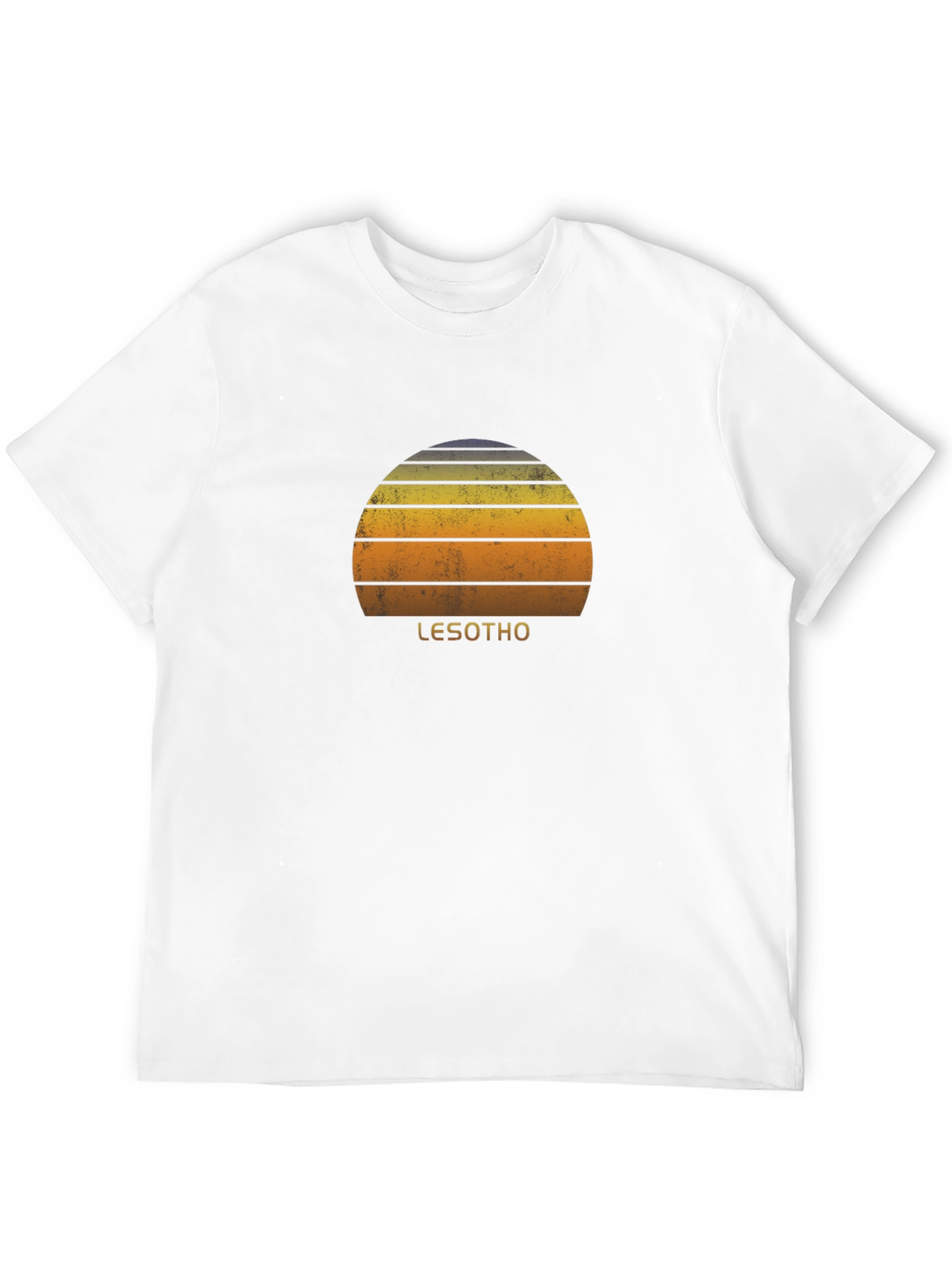 Retro Lesotho Sunset Graphic Tee - Unisex Black T-Shirt