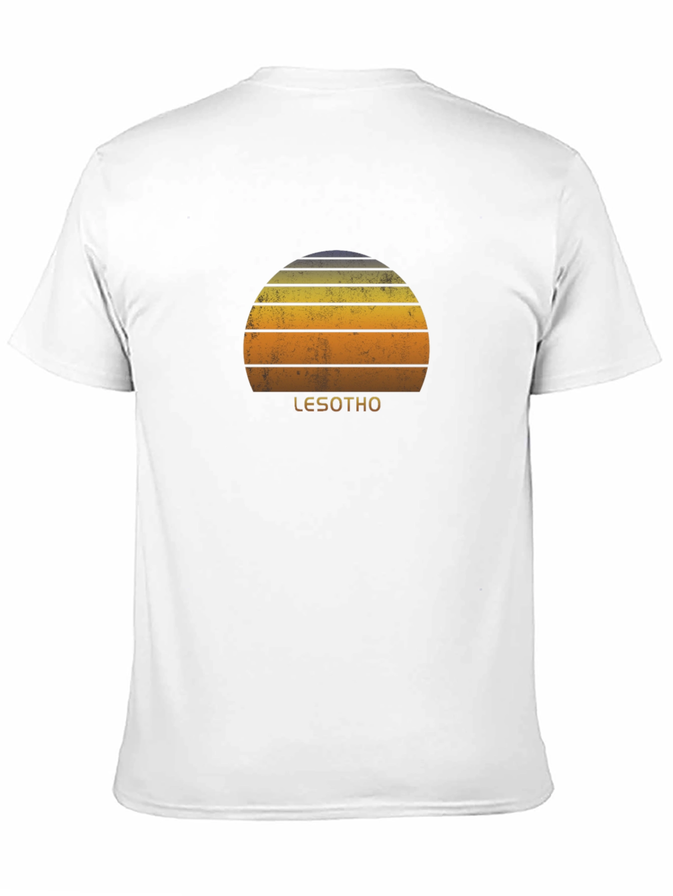 Retro Lesotho Sunset Graphic Tee - Unisex Black T-Shirt