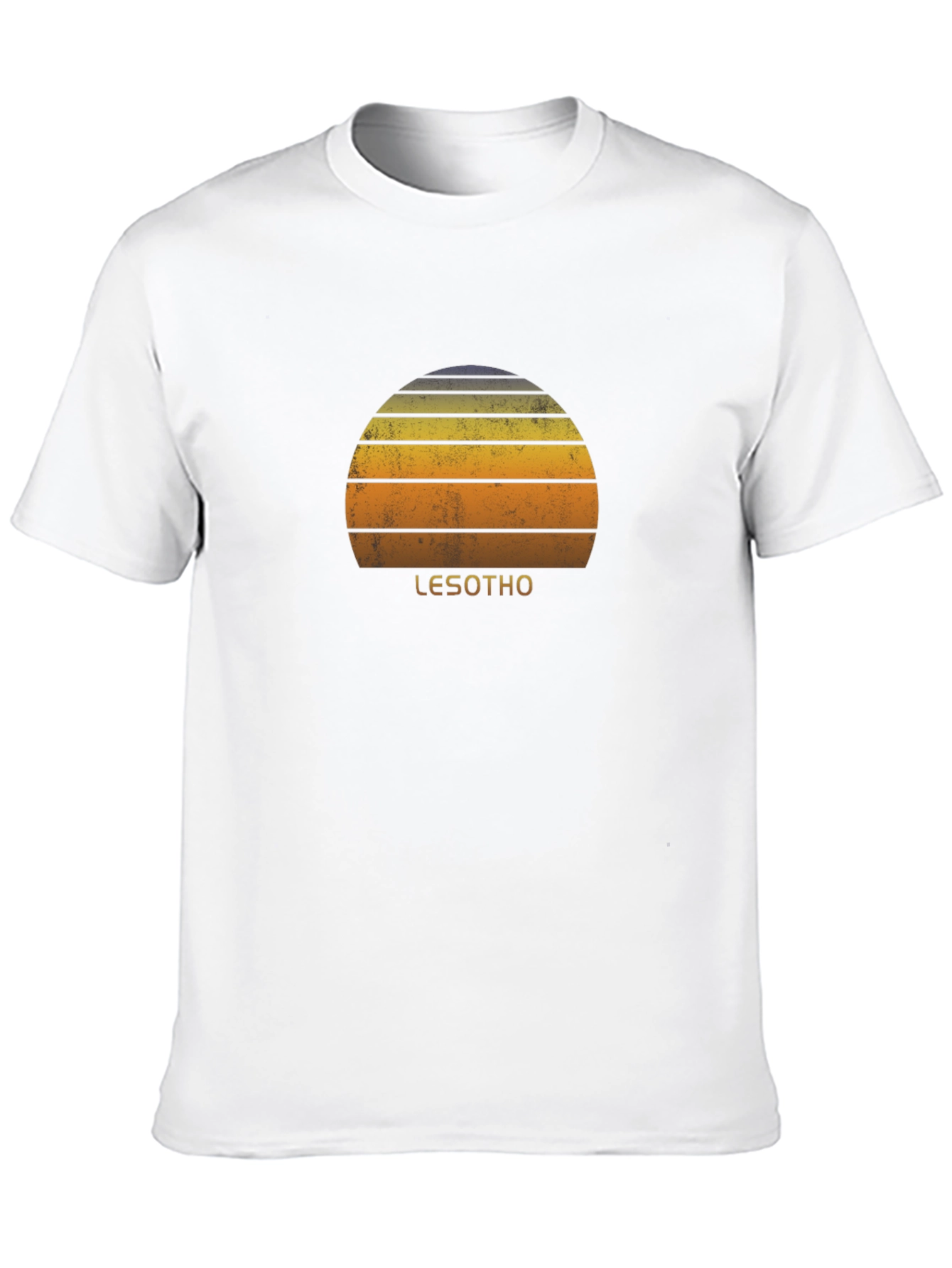 Retro Lesotho Sunset Graphic Tee - Unisex Black T-Shirt