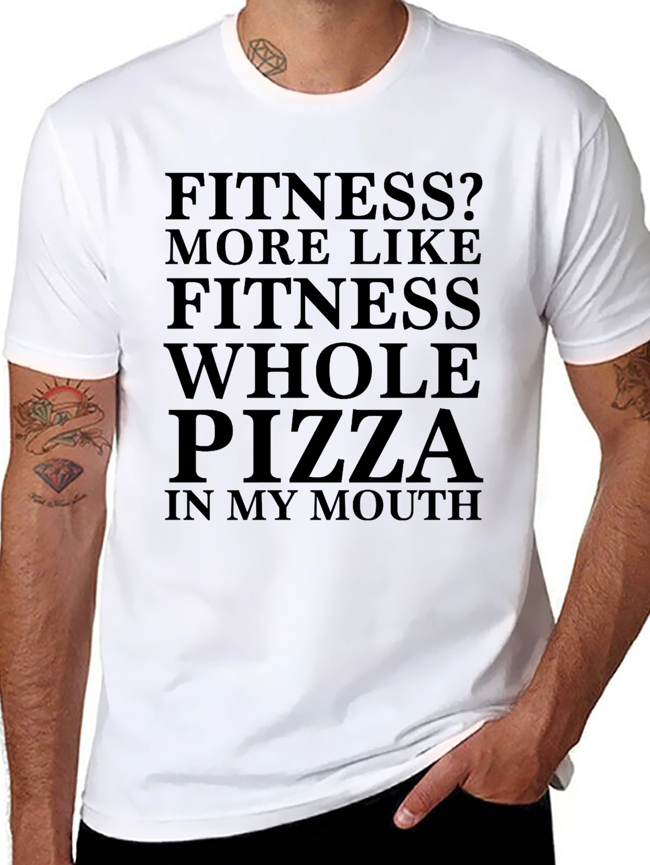 Funny Fitness Whole Pizza T-Shirt - Graphic Tee