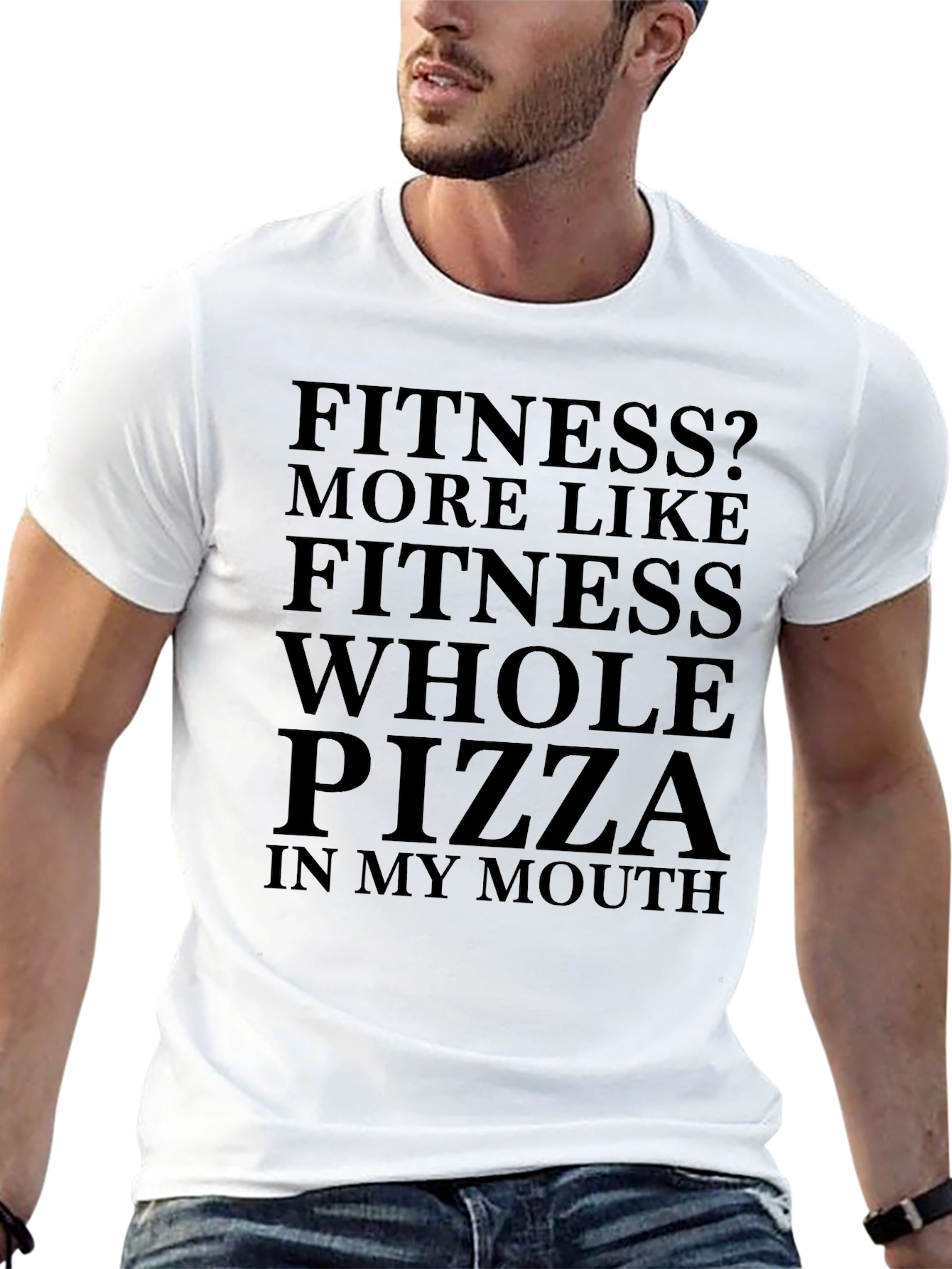 Funny Fitness Whole Pizza T-Shirt - Graphic Tee
