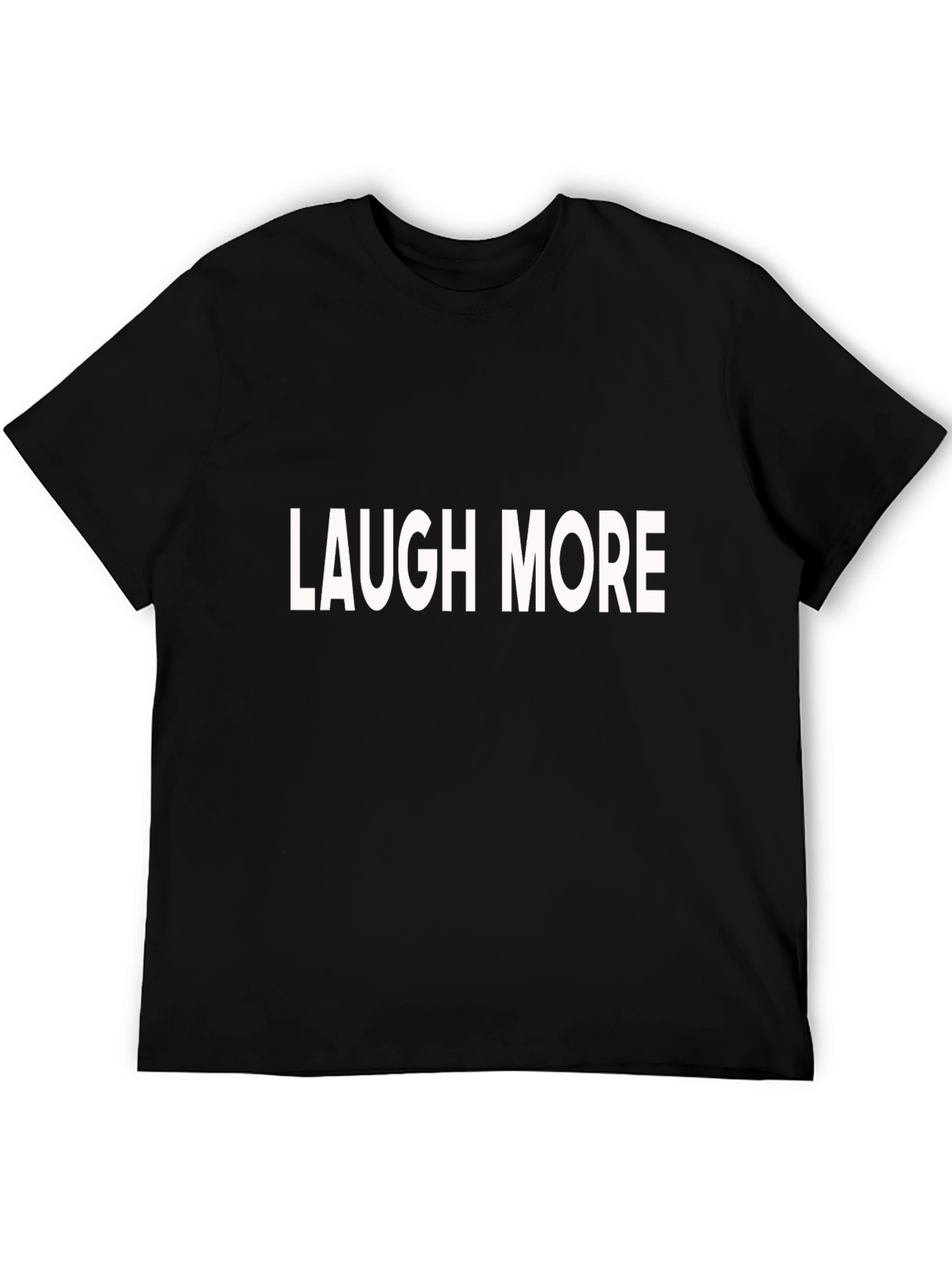 Laugh More Black Graphic T-Shirt