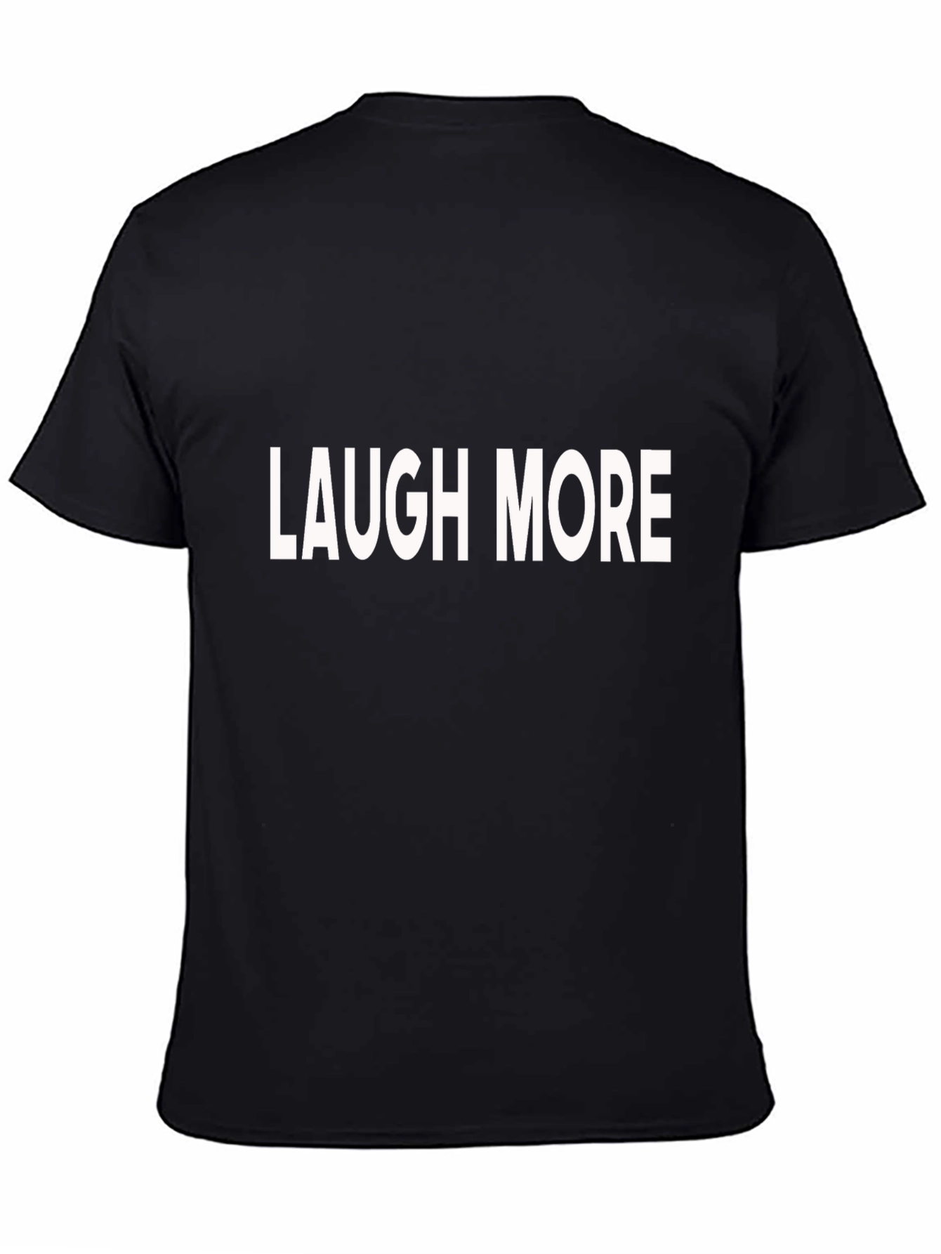 Laugh More Black Graphic T-Shirt