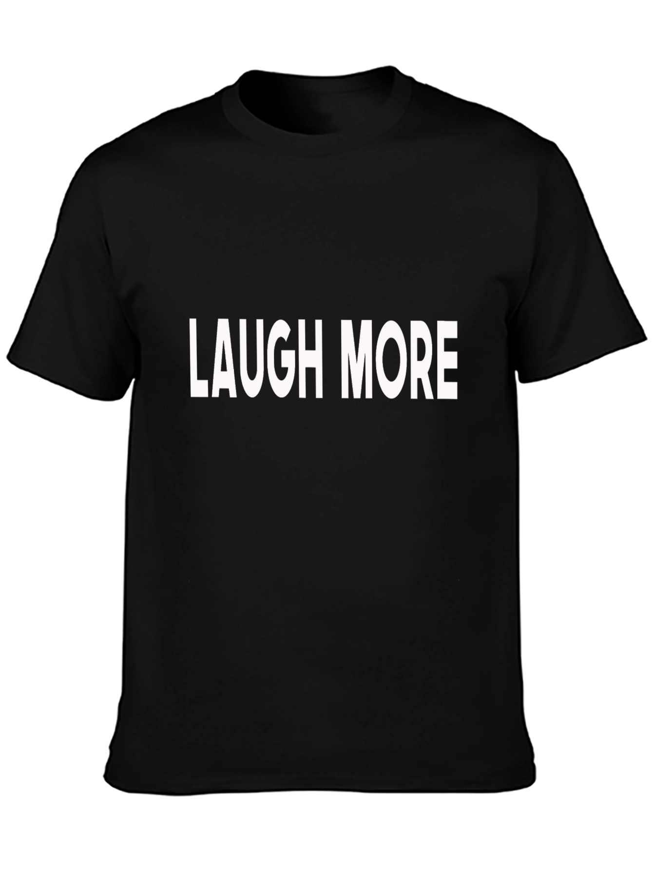 Laugh More Black Graphic T-Shirt