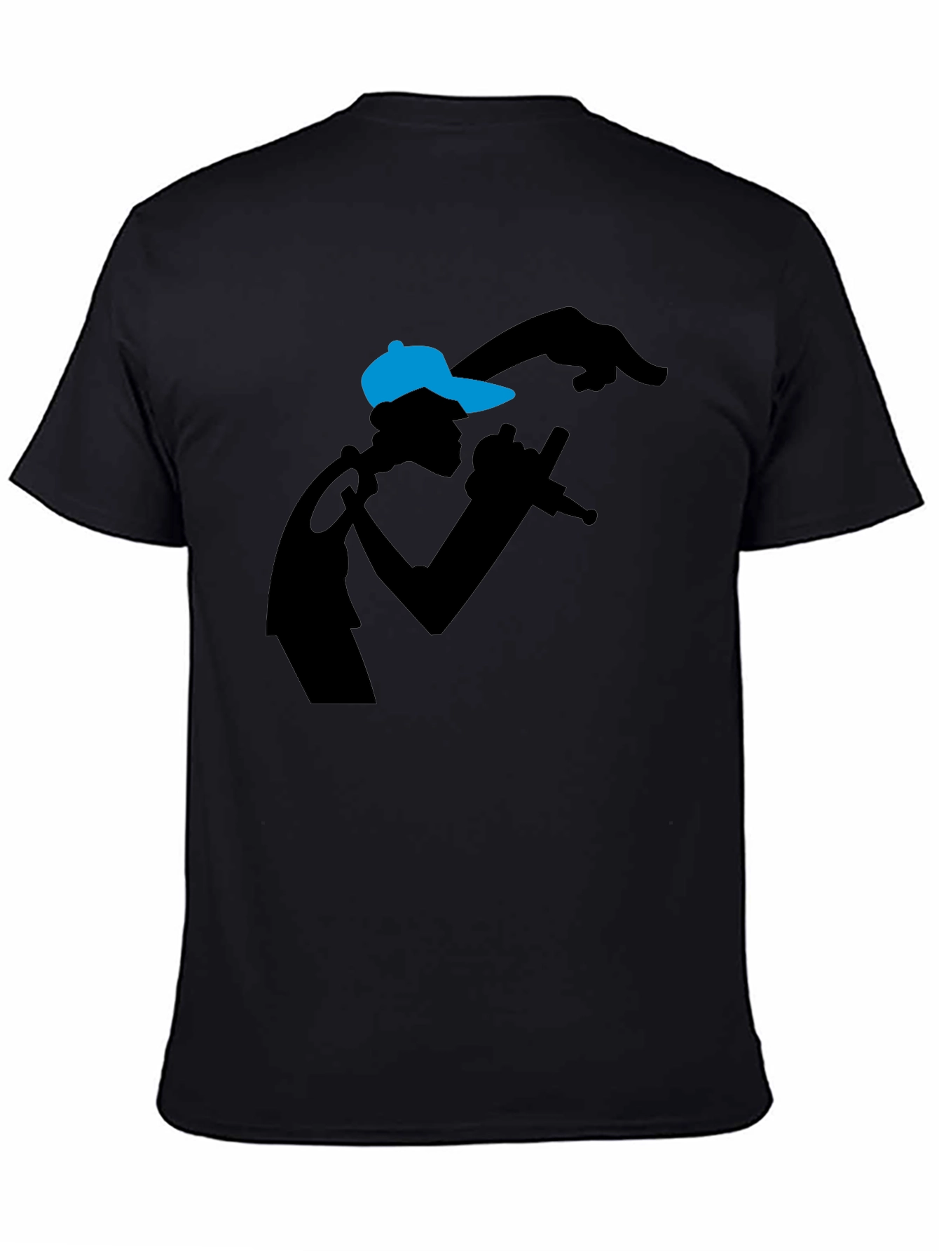 Rapper Silhouette Graphic Tee - Black T-Shirt