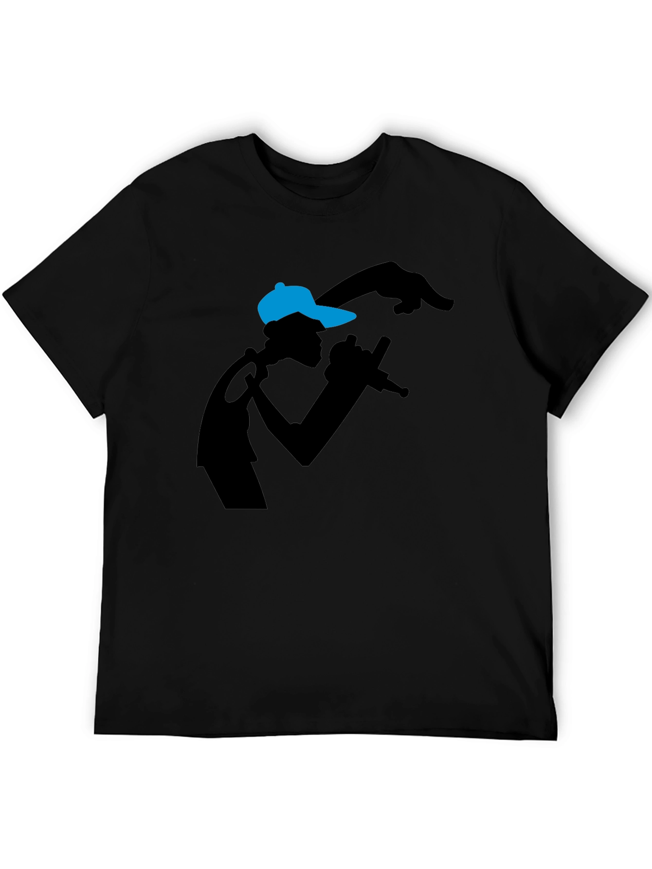 Rapper Silhouette Graphic Tee - Black T-Shirt