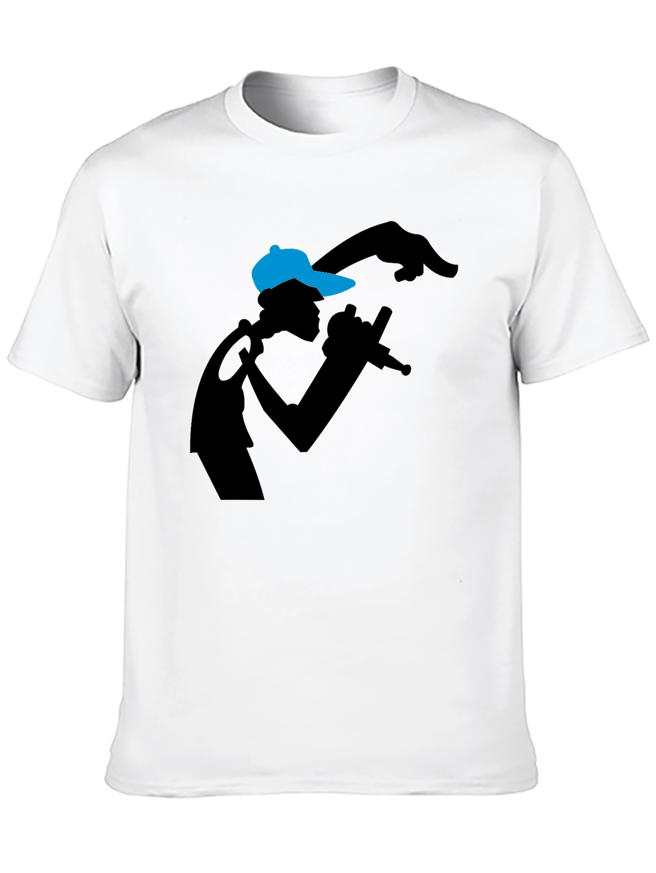 Rapper Silhouette Graphic Tee - Black T-Shirt