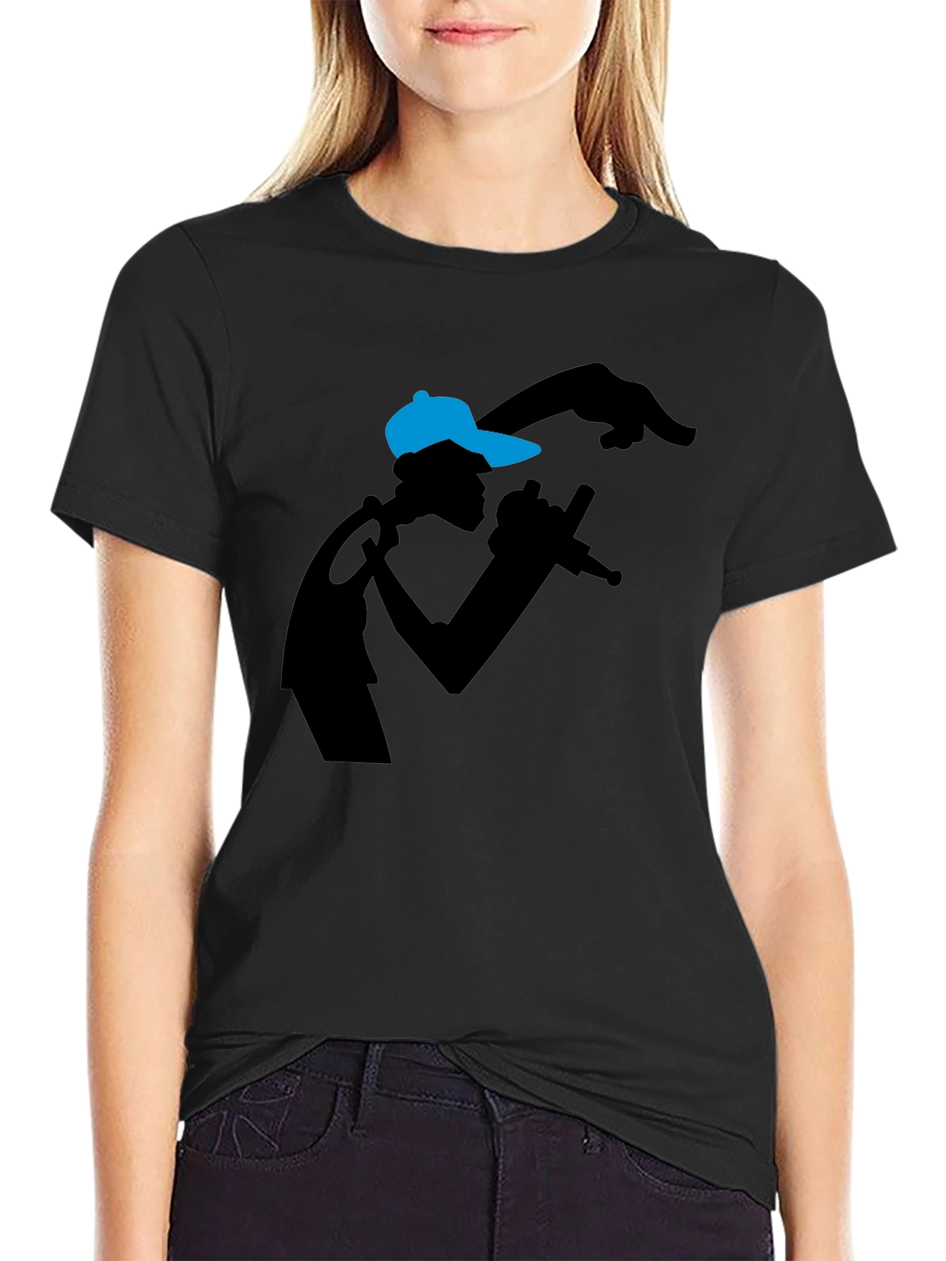 Rapper Silhouette Graphic Tee - Black T-Shirt