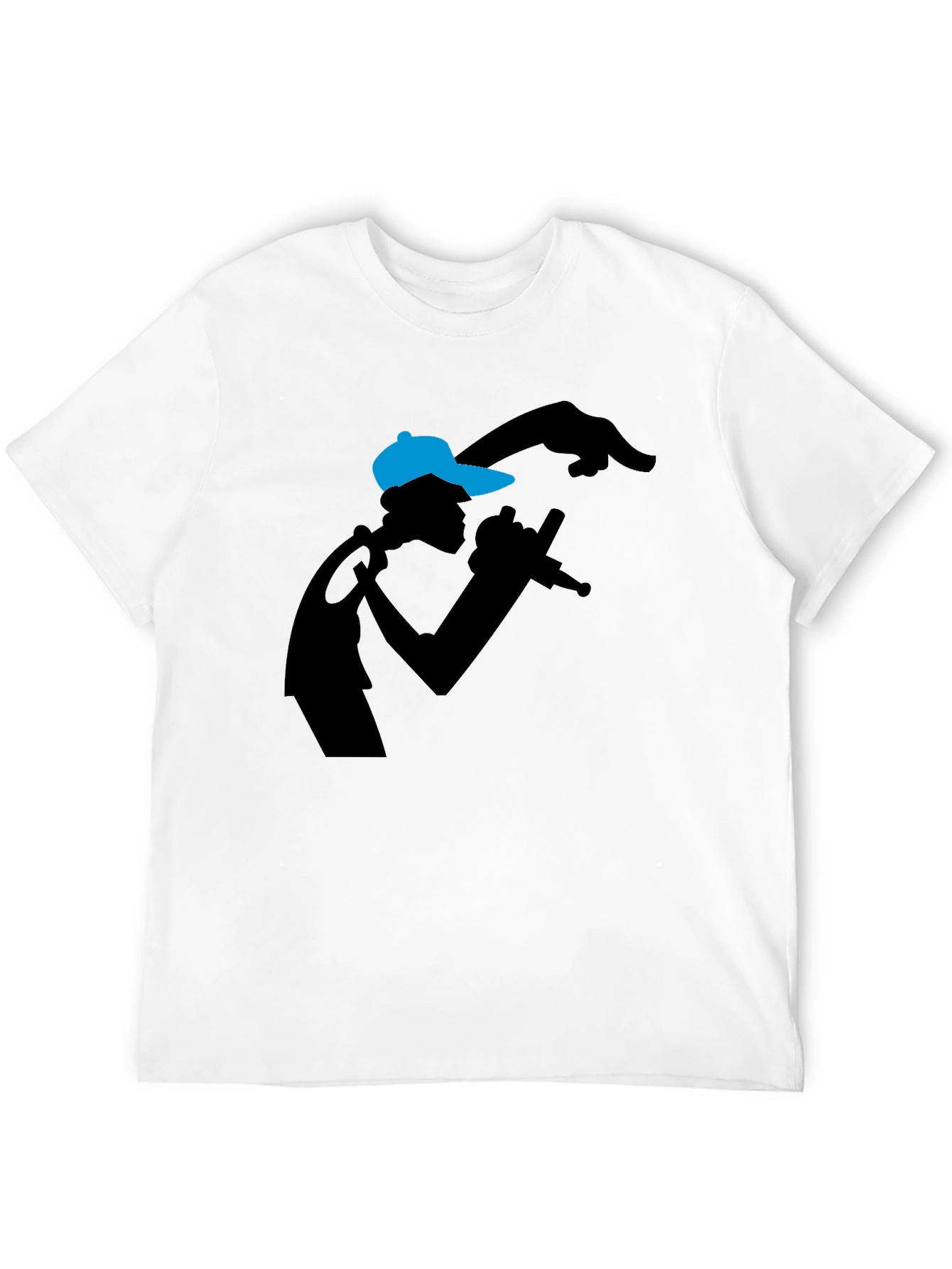 Rapper Silhouette Graphic Tee - Black T-Shirt