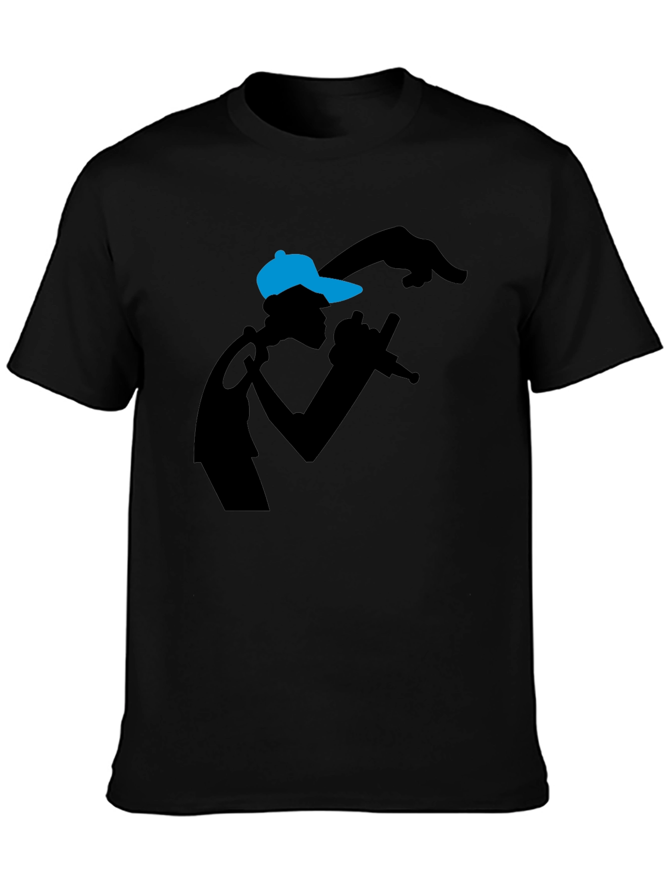 Rapper Silhouette Graphic Tee - Black T-Shirt
