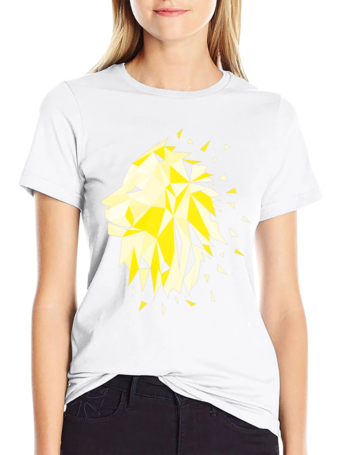 Geometric Lion Graphic Tee - Modern Streetwear