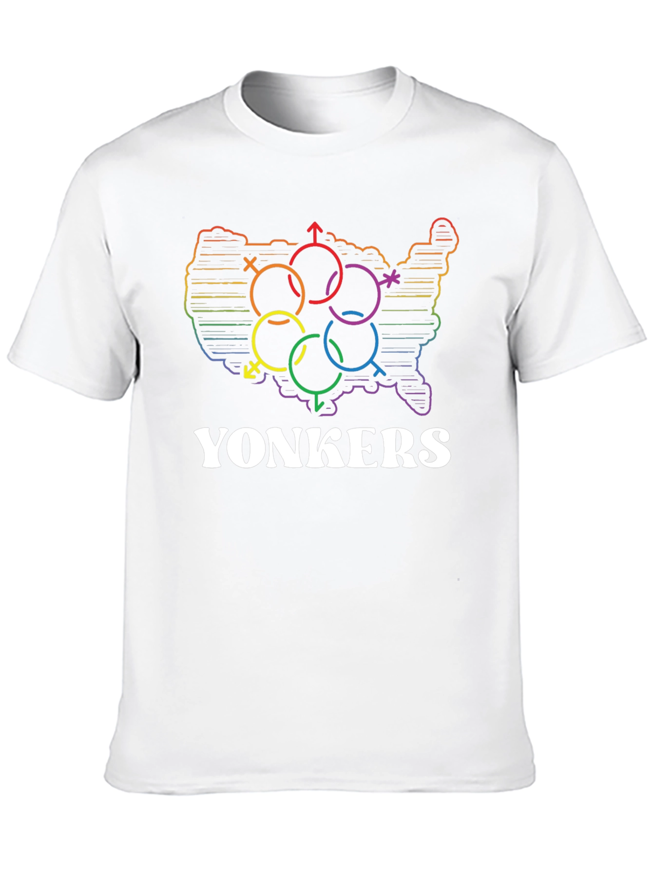 Yonkers Pride Rainbow USA Map T-Shirt