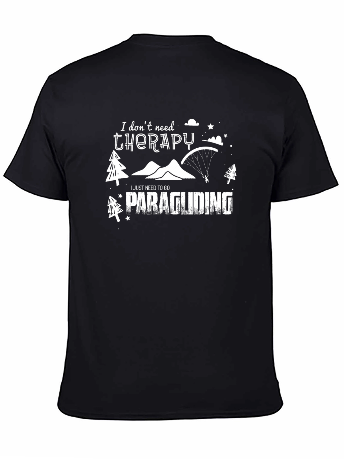 Paragliding Therapy Black T-Shirt