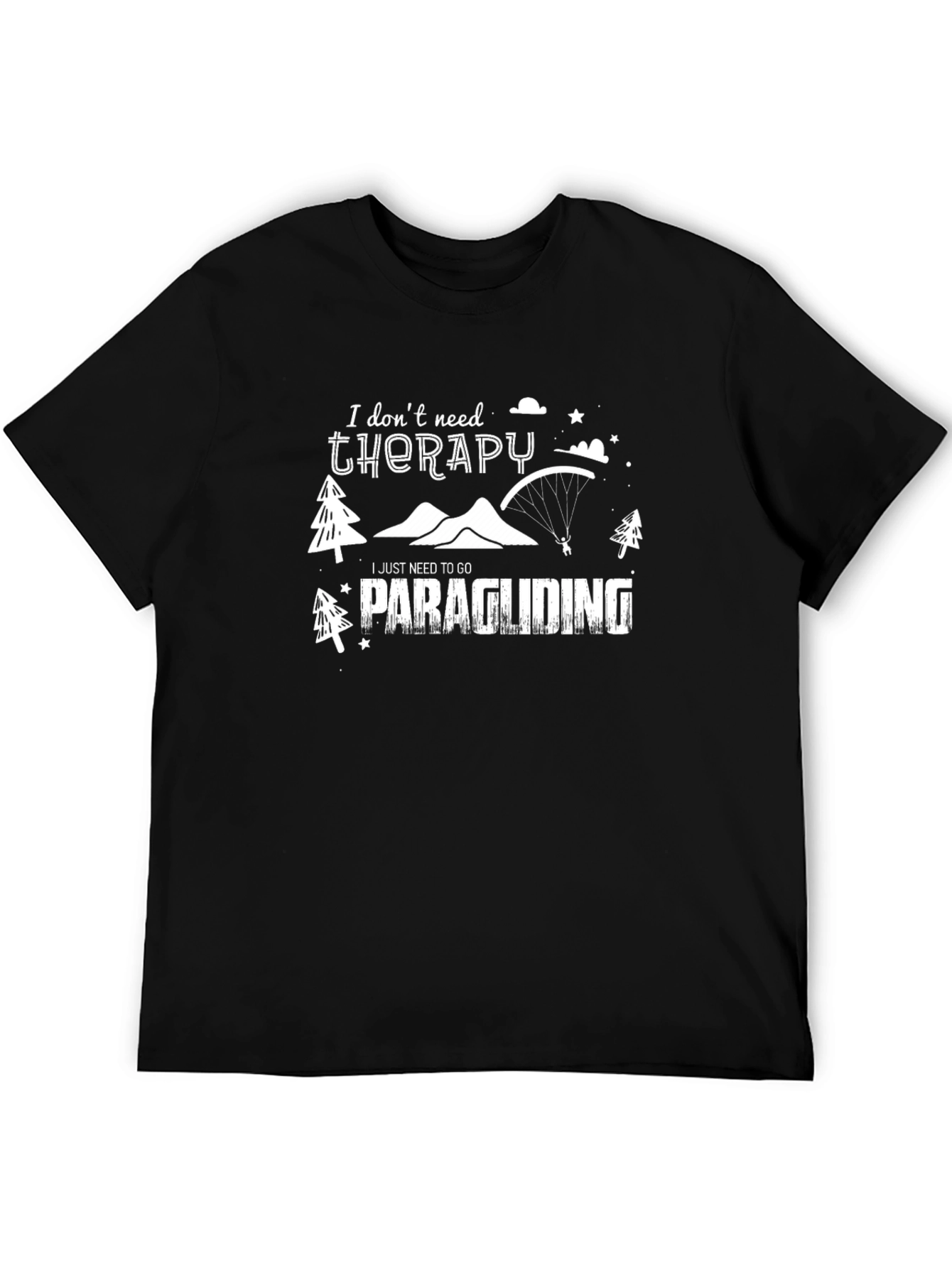 Paragliding Therapy Black T-Shirt