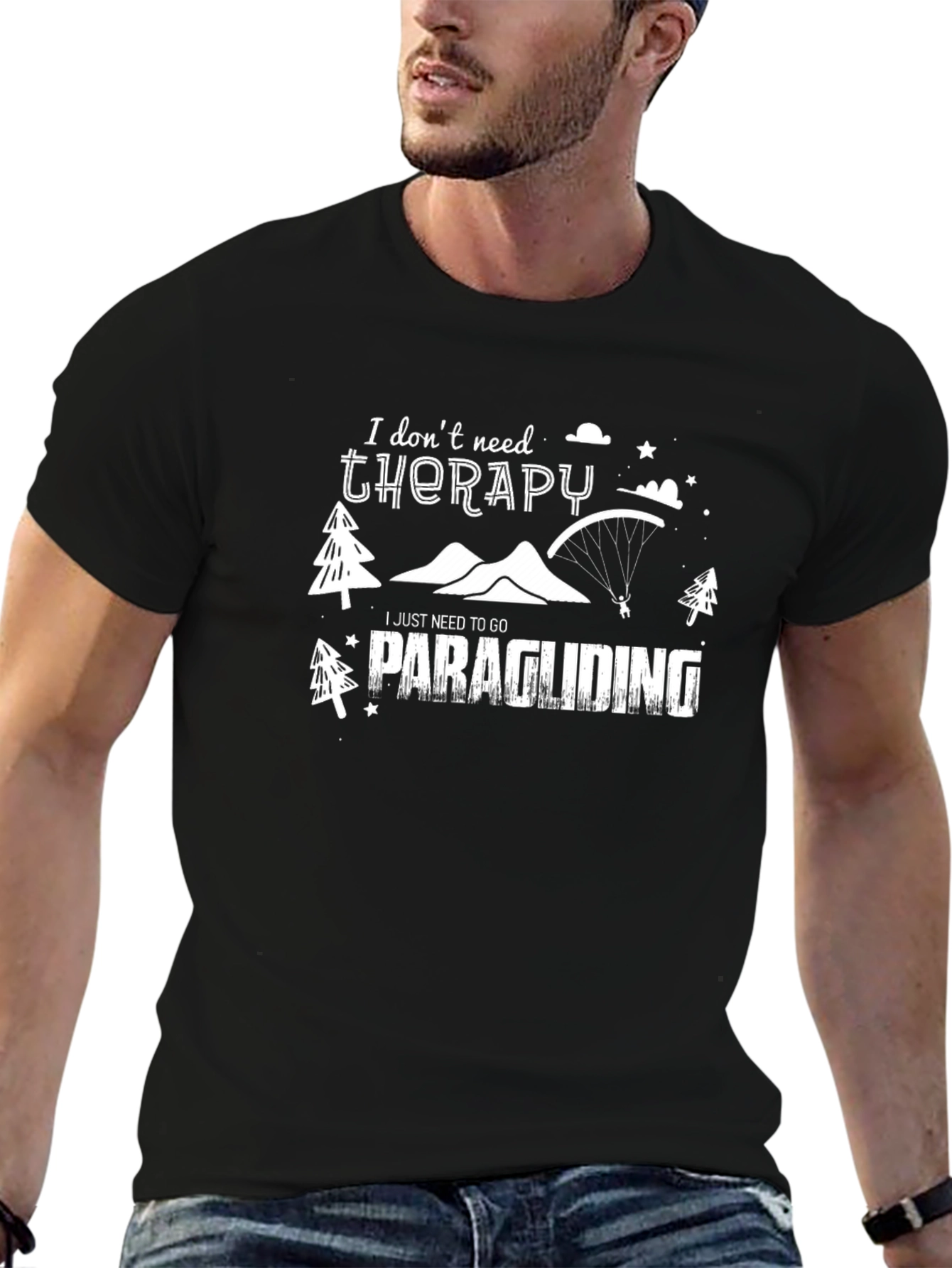 Paragliding Therapy Black T-Shirt