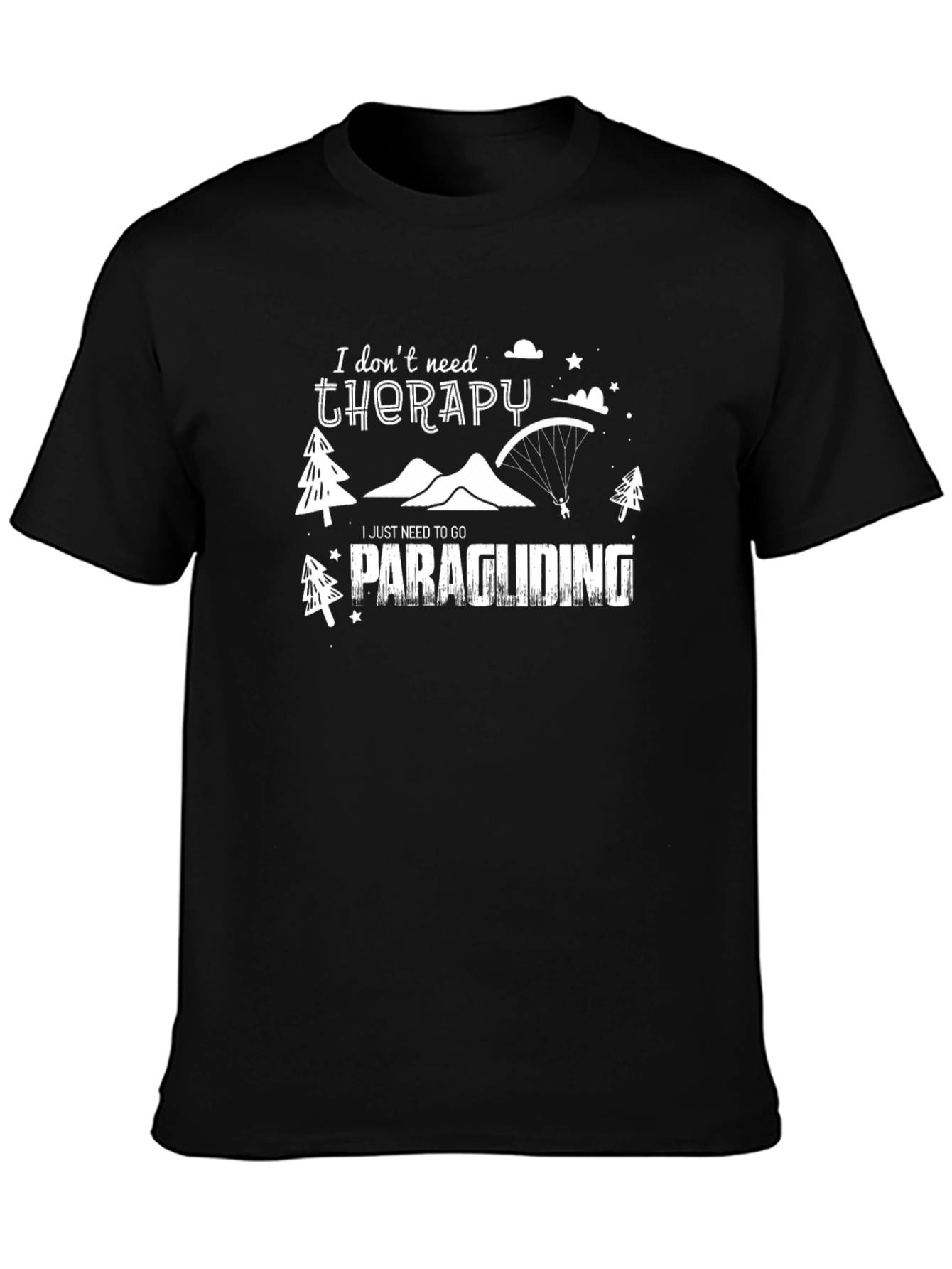Paragliding Therapy Black T-Shirt