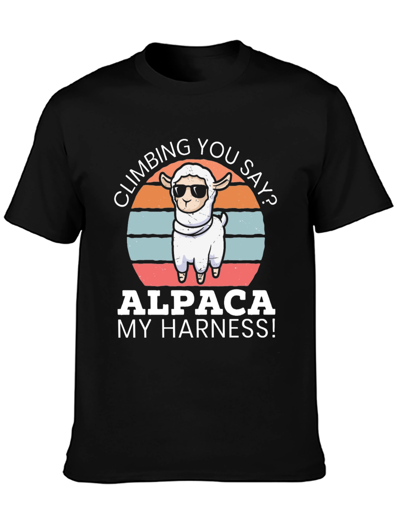 Alpaca Climbing T-Shirt - Funny Alpaca Harness Tee