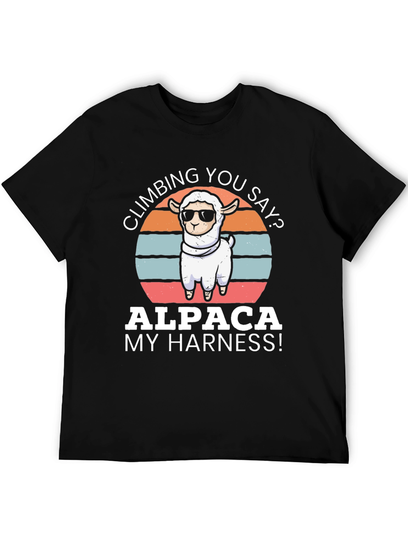 Alpaca Climbing T-Shirt - Funny Alpaca Harness Tee