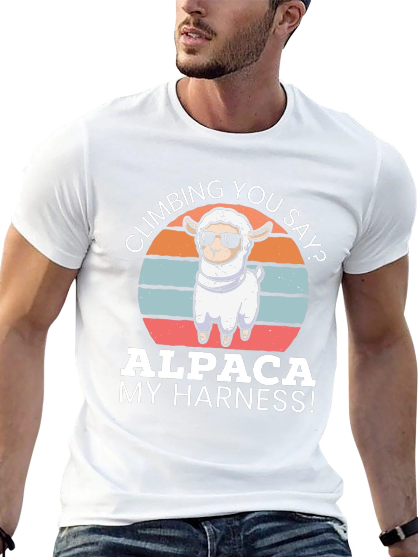 Alpaca Climbing T-Shirt - Funny Alpaca Harness Tee