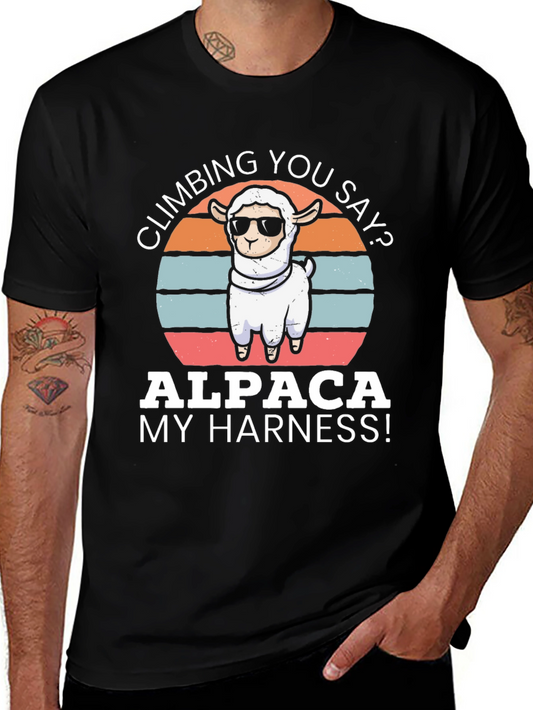 Alpaca Climbing T-Shirt - Funny Alpaca Harness Tee