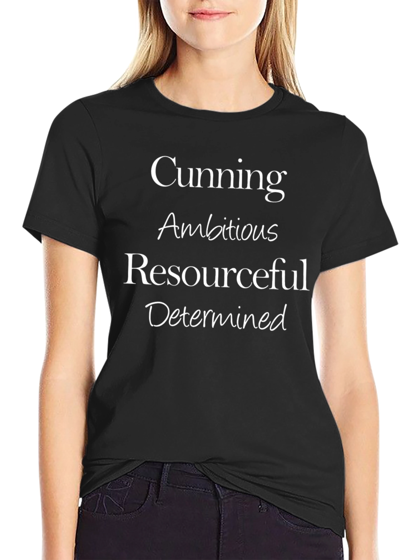 Cunning Ambitious Mens Black T-Shirt