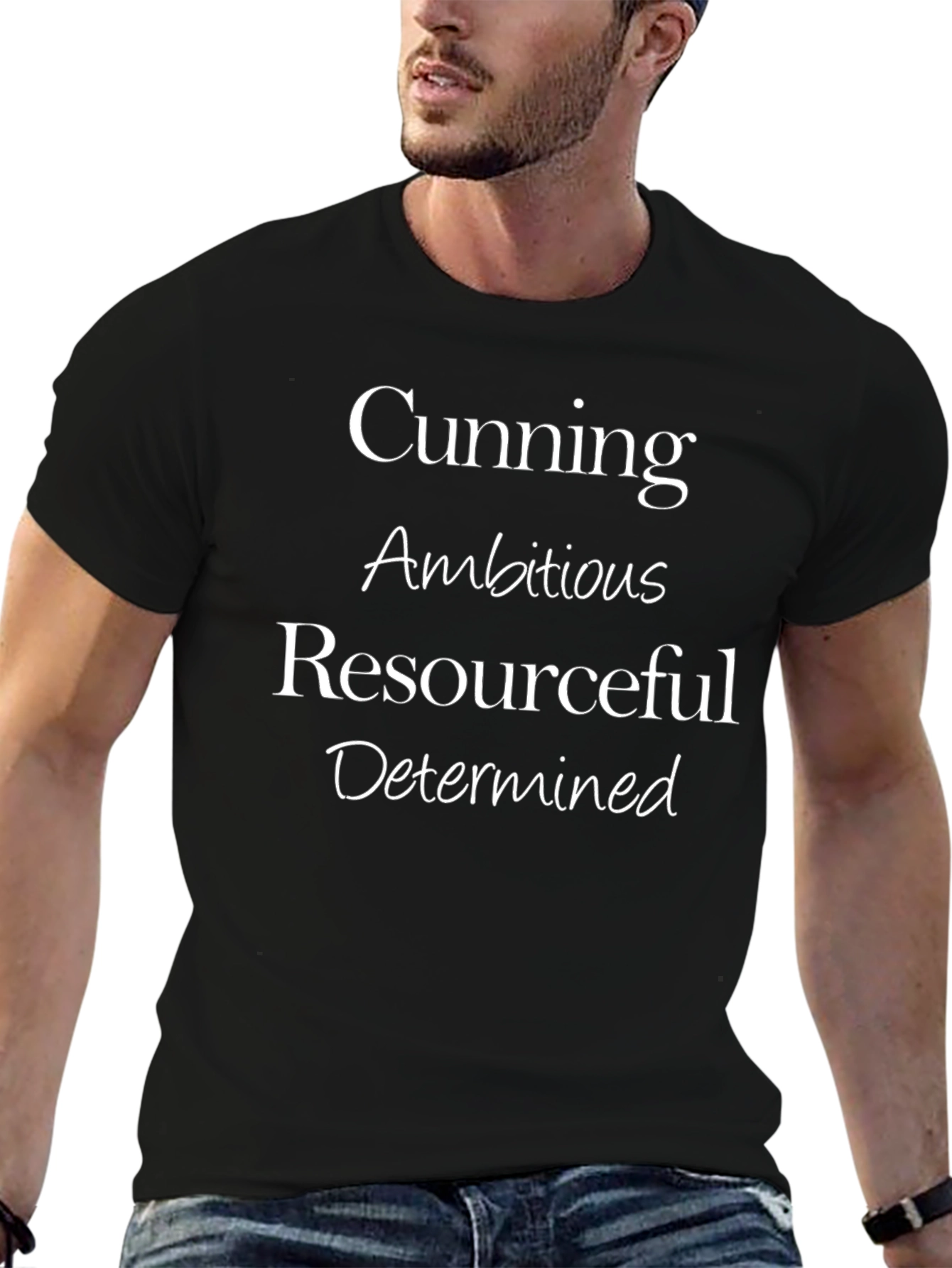 Cunning Ambitious Mens Black T-Shirt
