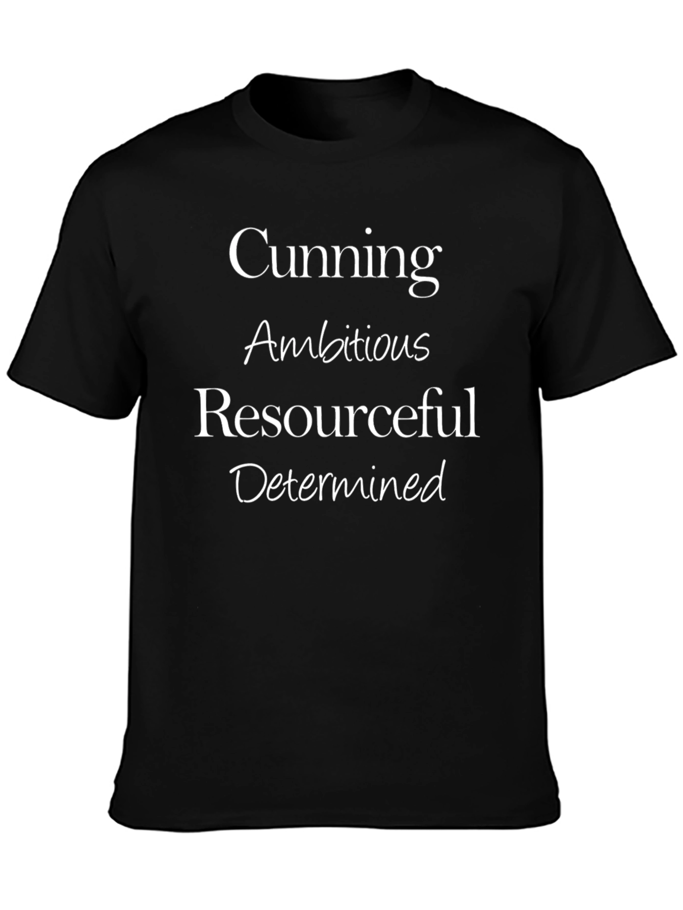 Cunning Ambitious Mens Black T-Shirt
