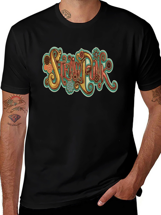 Steampunk Graphic Tee - Black Cotton T-Shirt