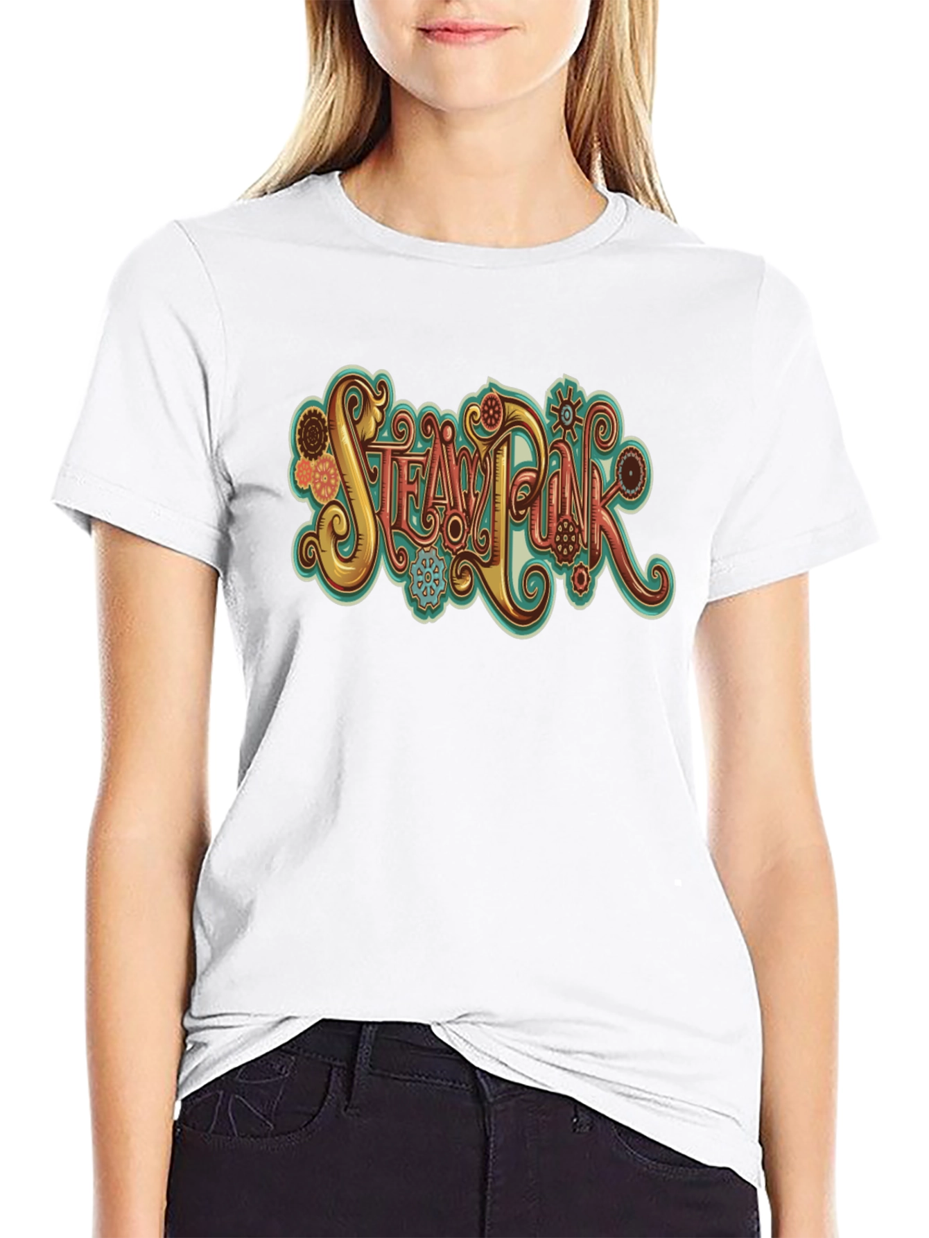 Steampunk Graphic Tee - Black Cotton T-Shirt