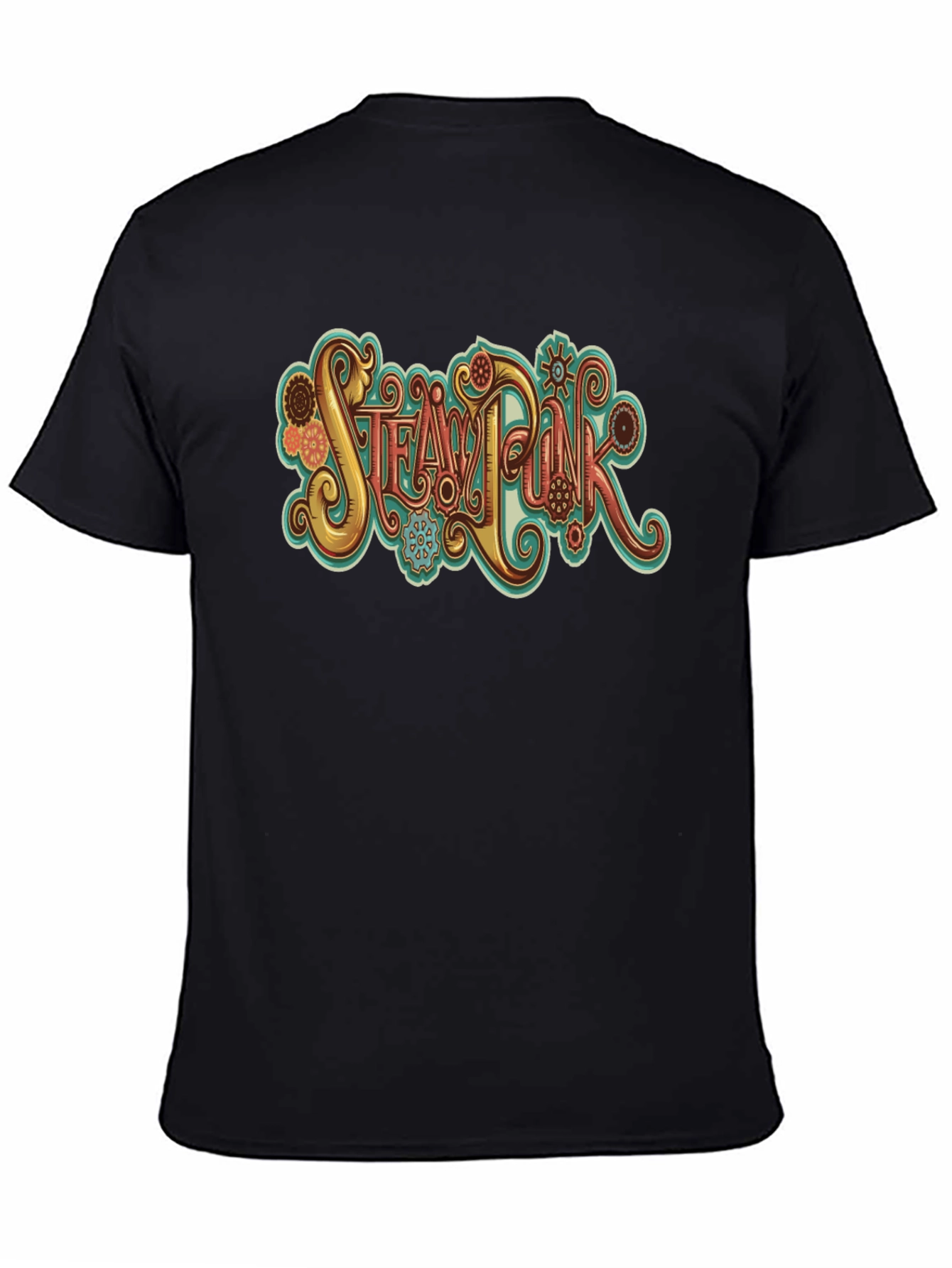 Steampunk Graphic Tee - Black Cotton T-Shirt