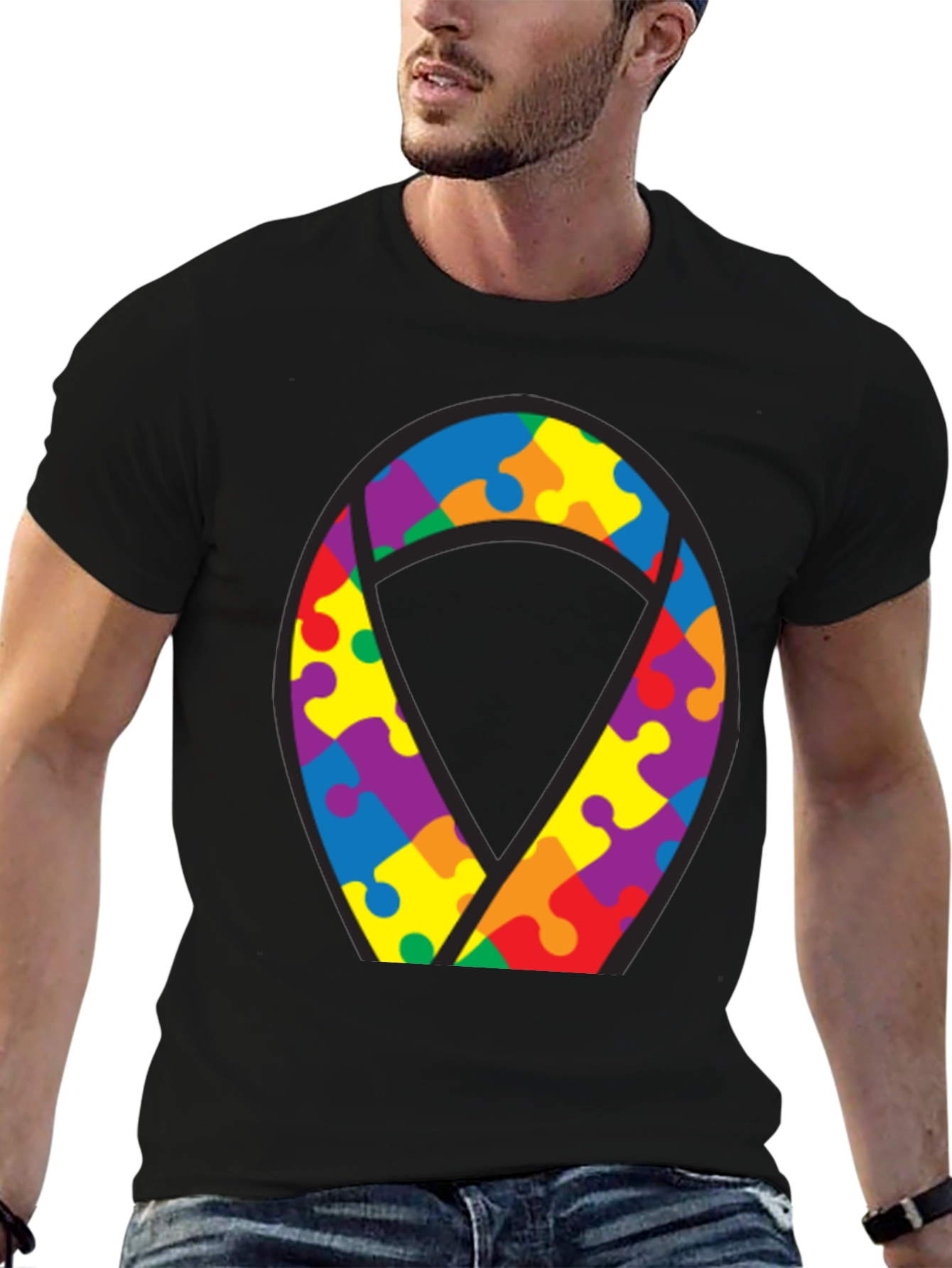 Autism Awareness Puzzle Ribbon T-Shirt