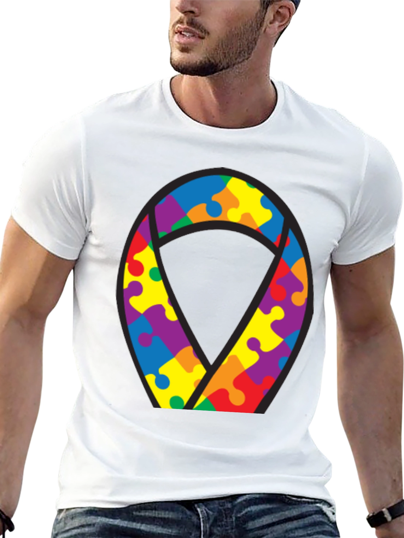 Autism Awareness Puzzle Ribbon T-Shirt