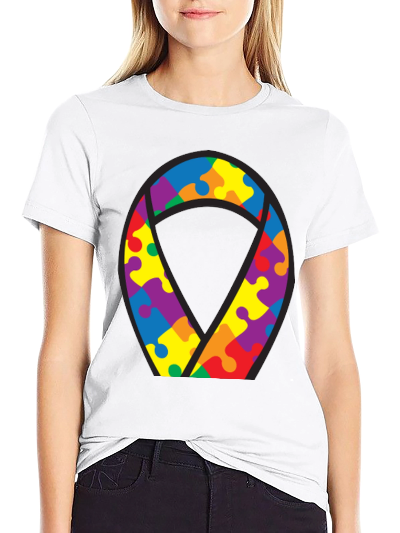 Autism Awareness Puzzle Ribbon T-Shirt