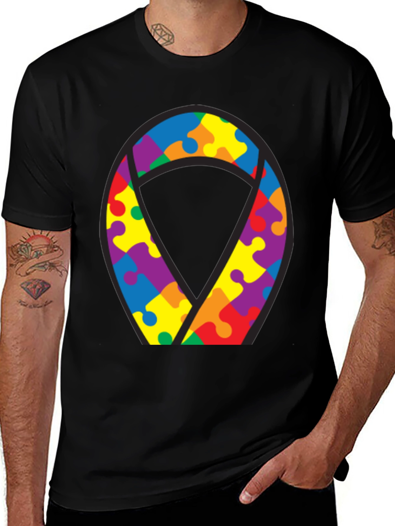 Autism Awareness Puzzle Ribbon T-Shirt