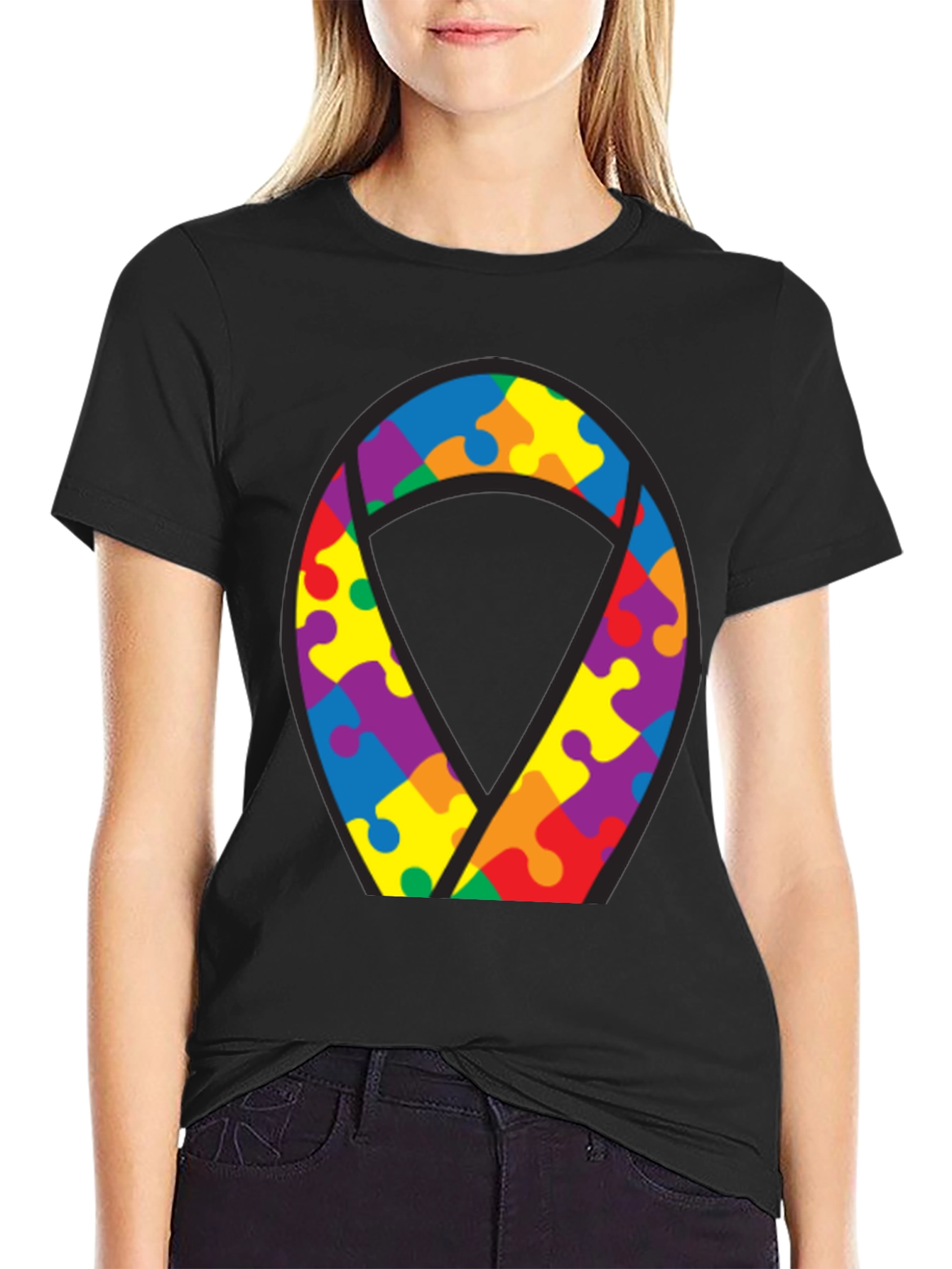 Autism Awareness Puzzle Ribbon T-Shirt