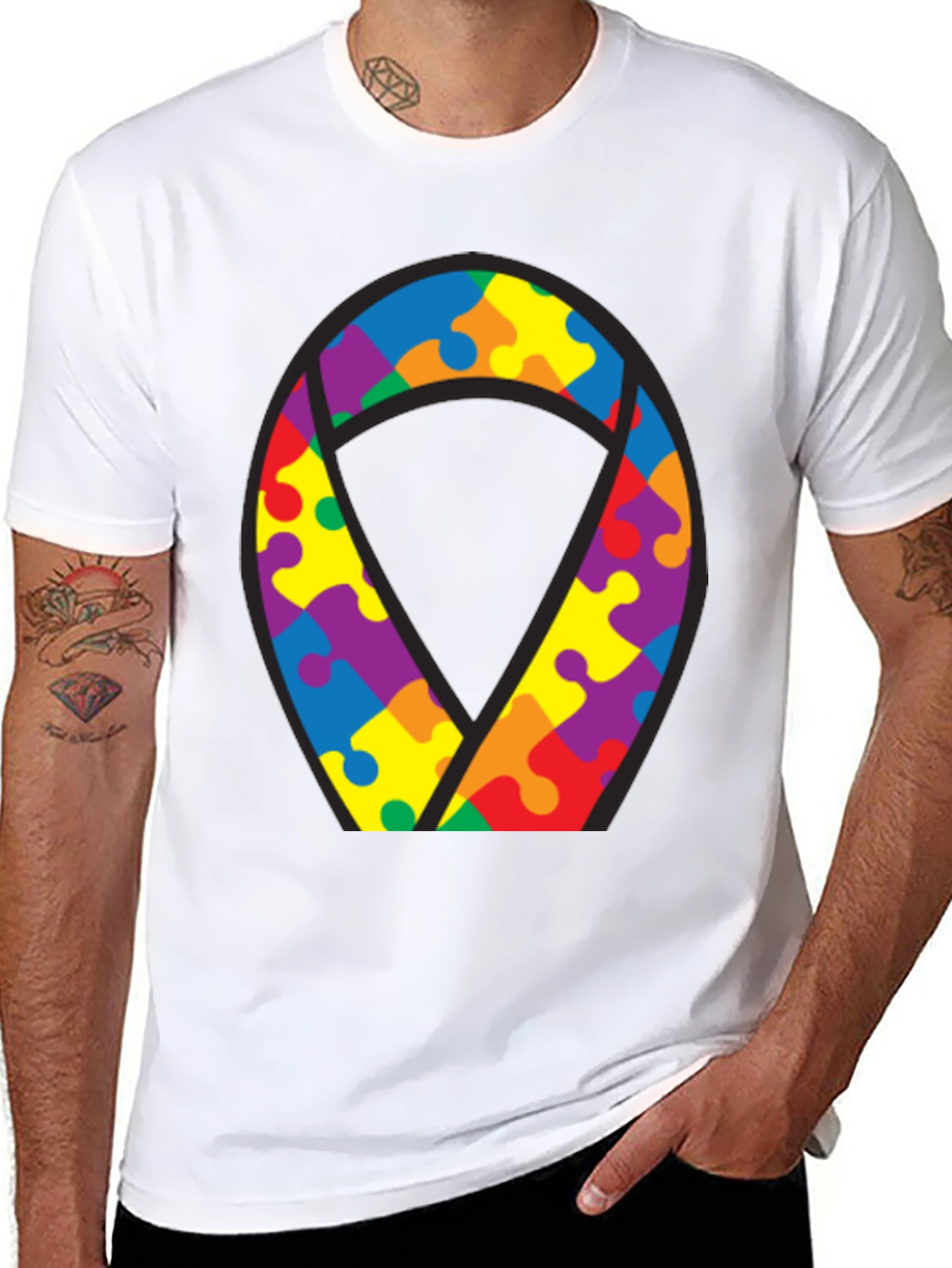 Autism Awareness Puzzle Ribbon T-Shirt