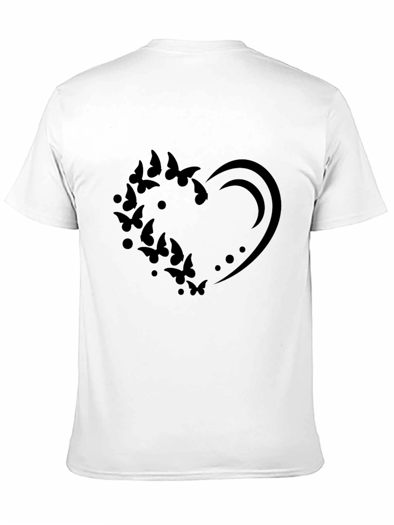 Butterfly Heart Graphic Black T-Shirt