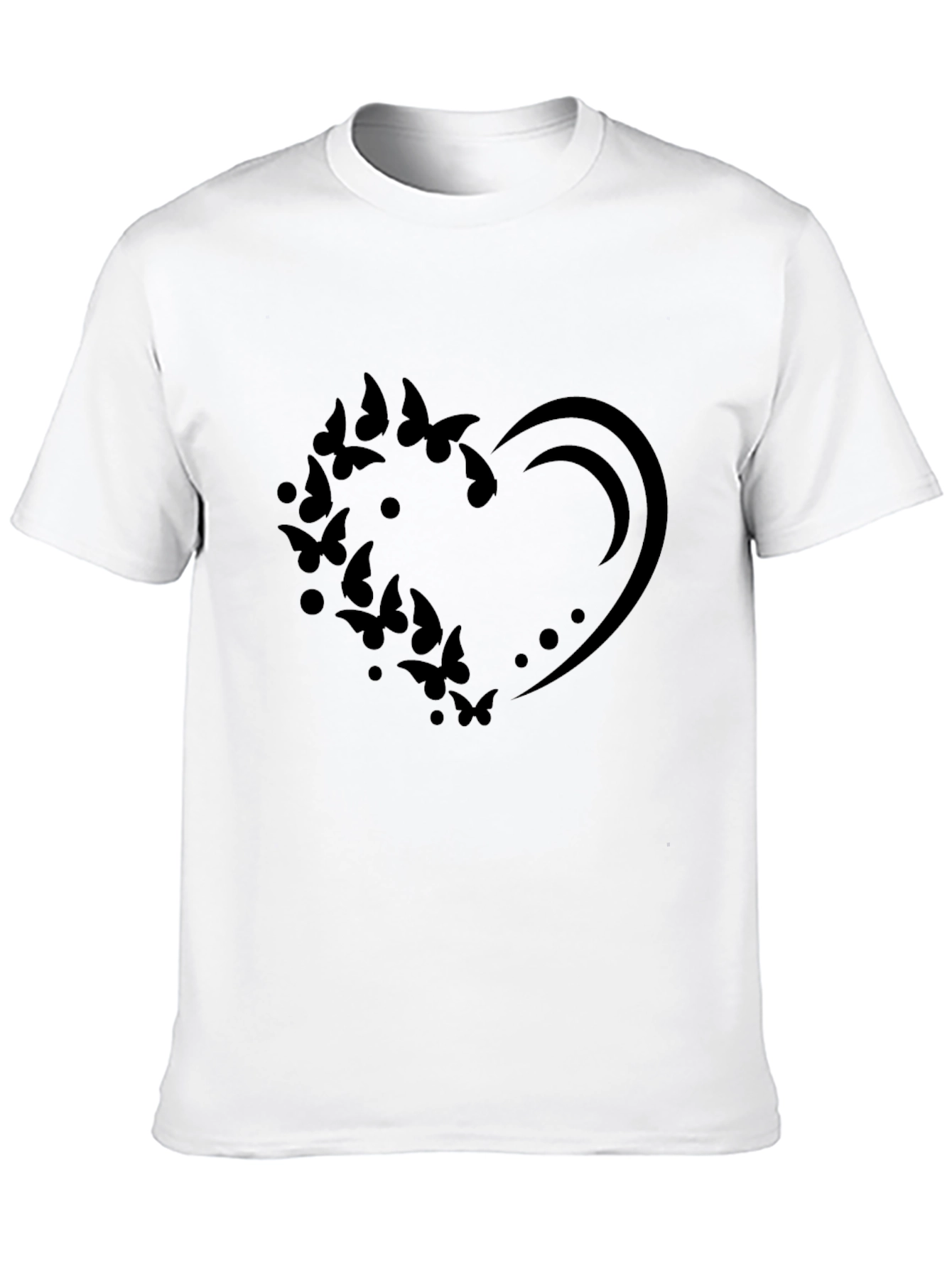 Butterfly Heart Graphic Black T-Shirt
