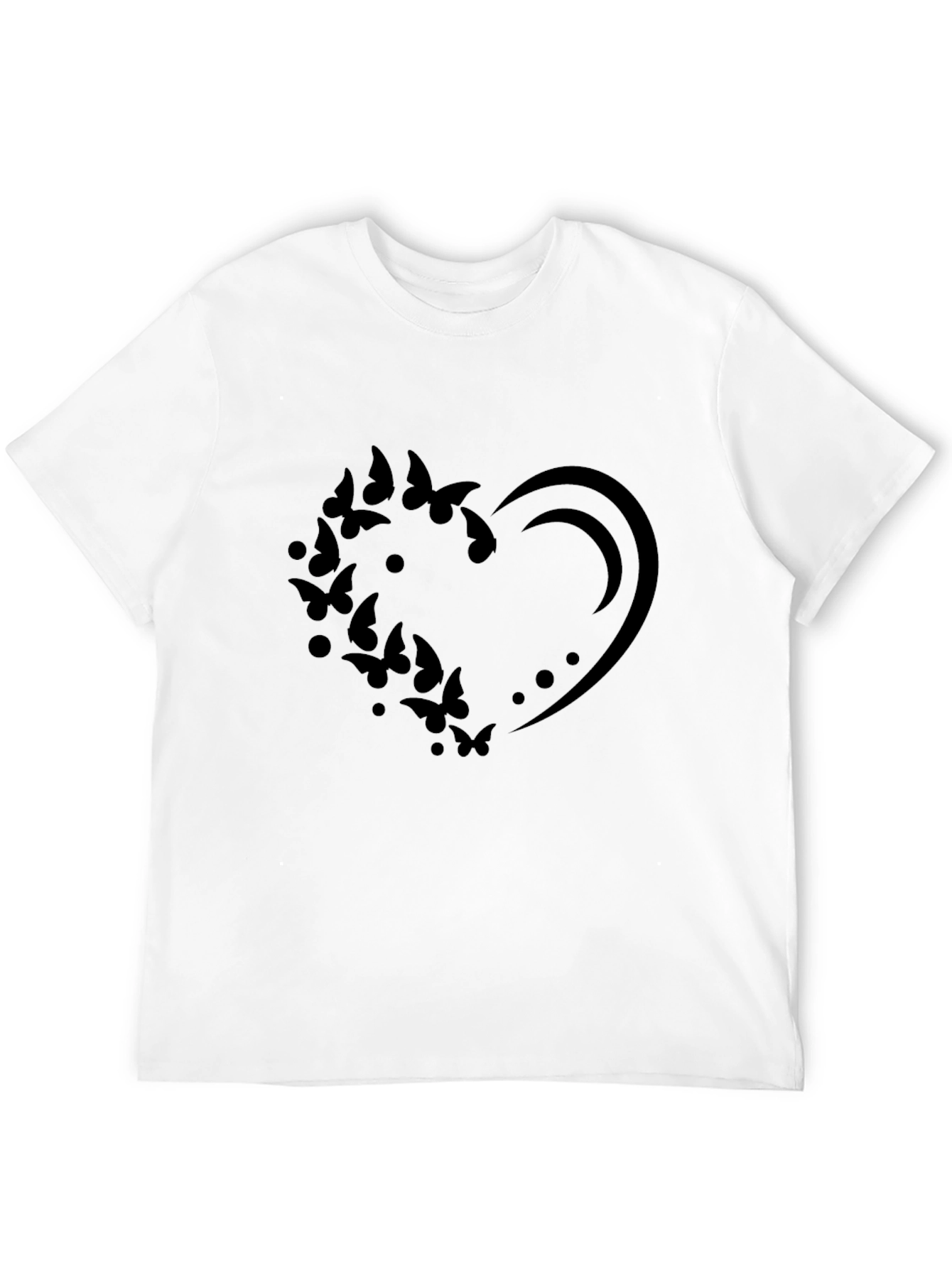 Butterfly Heart Graphic Black T-Shirt
