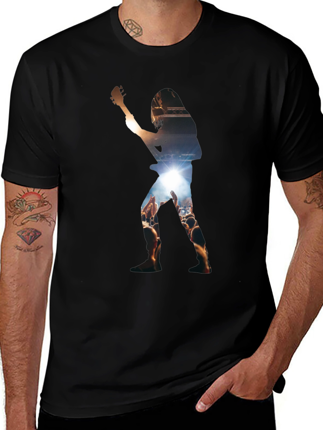 Rock Concert Silhouette Graphic T-Shirt