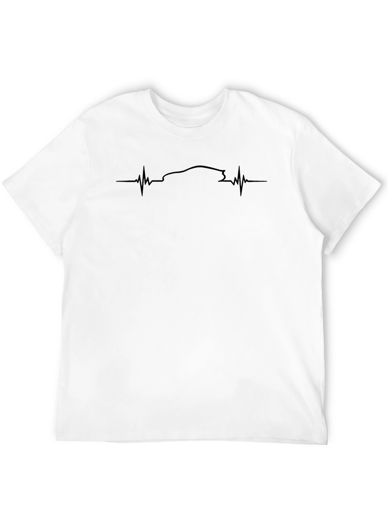Car Heartbeat Graphic T-Shirt - Mens Black Tee