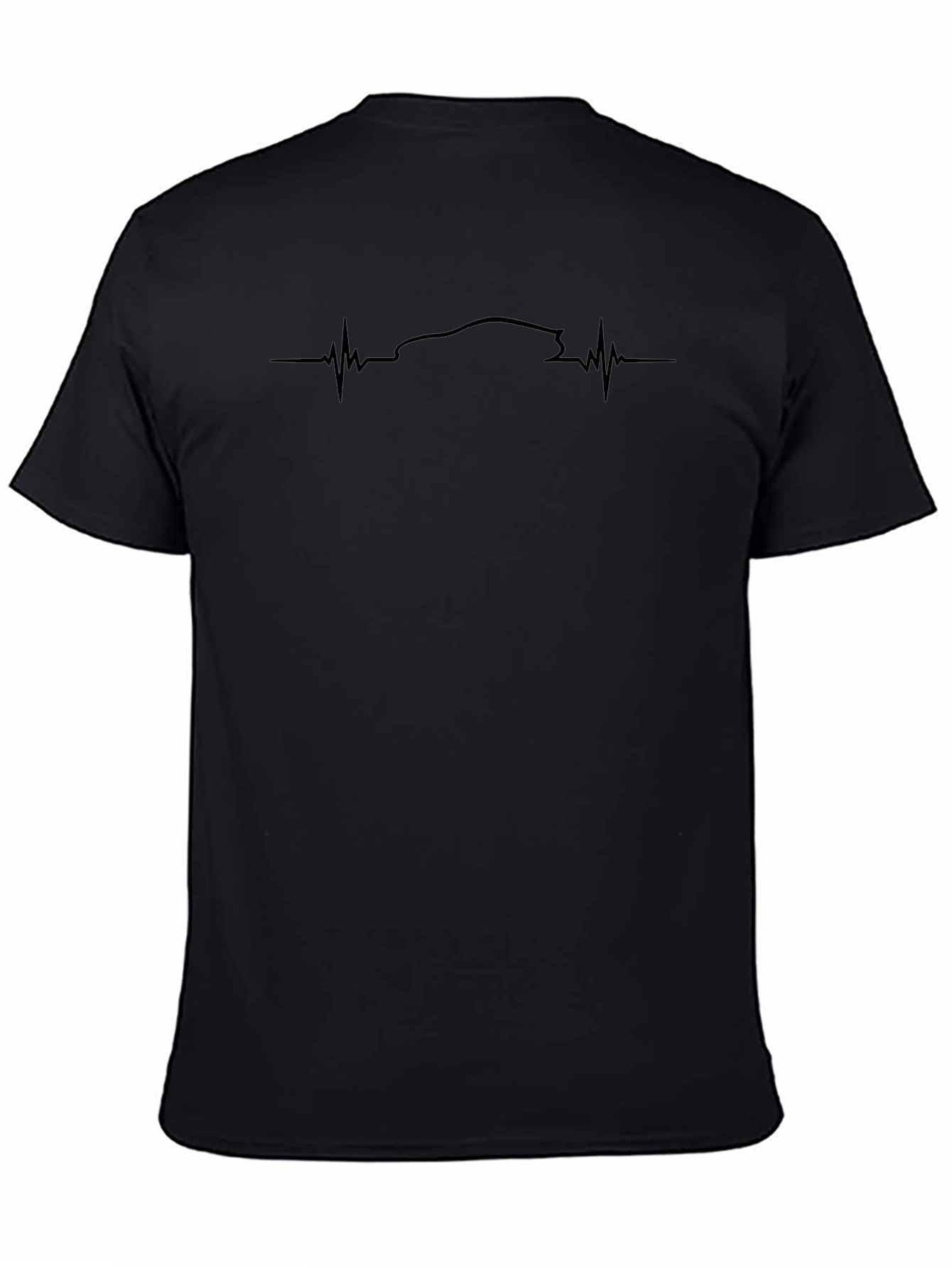Car Heartbeat Graphic T-Shirt - Mens Black Tee