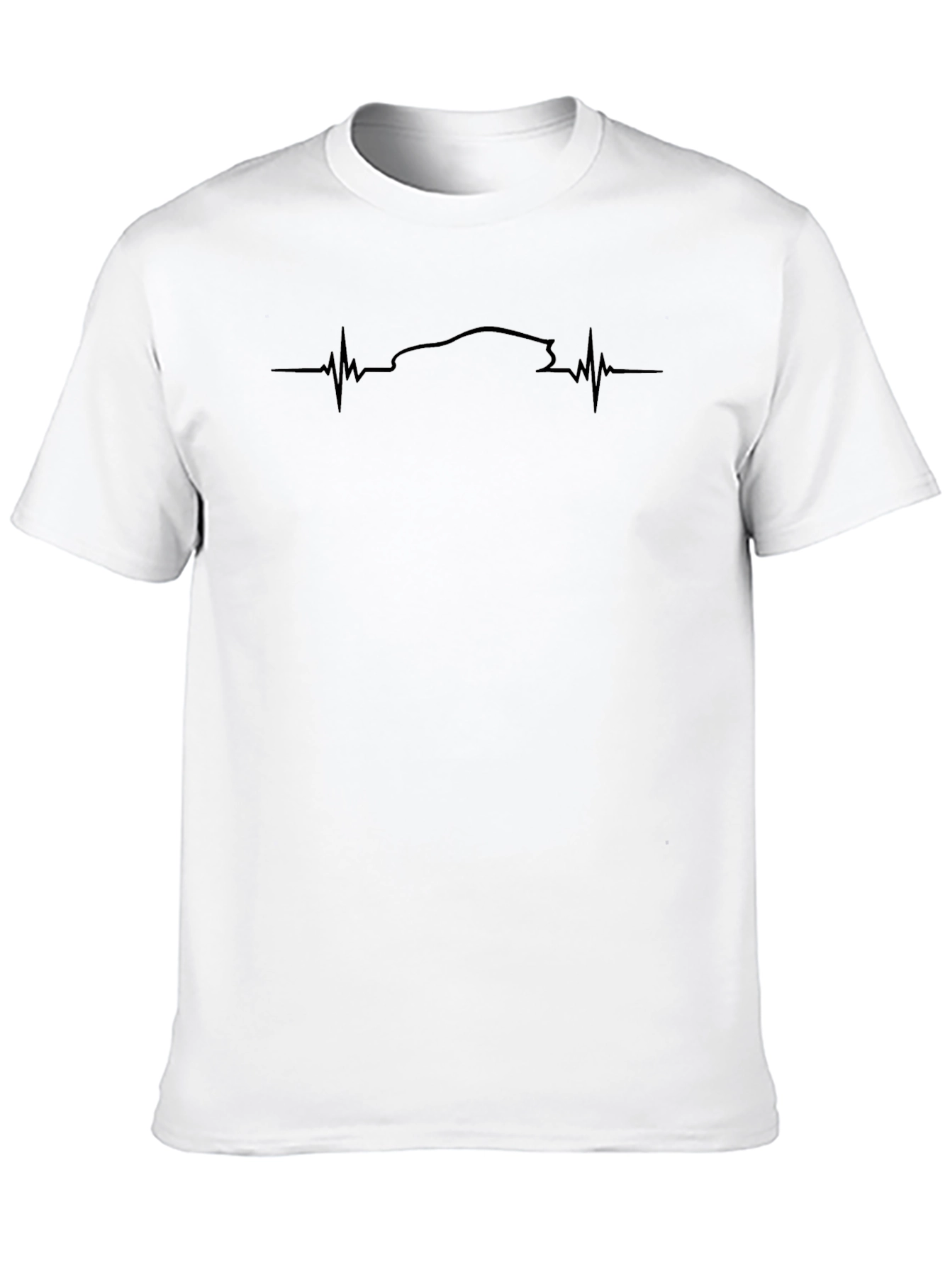 Car Heartbeat Graphic T-Shirt - Mens Black Tee
