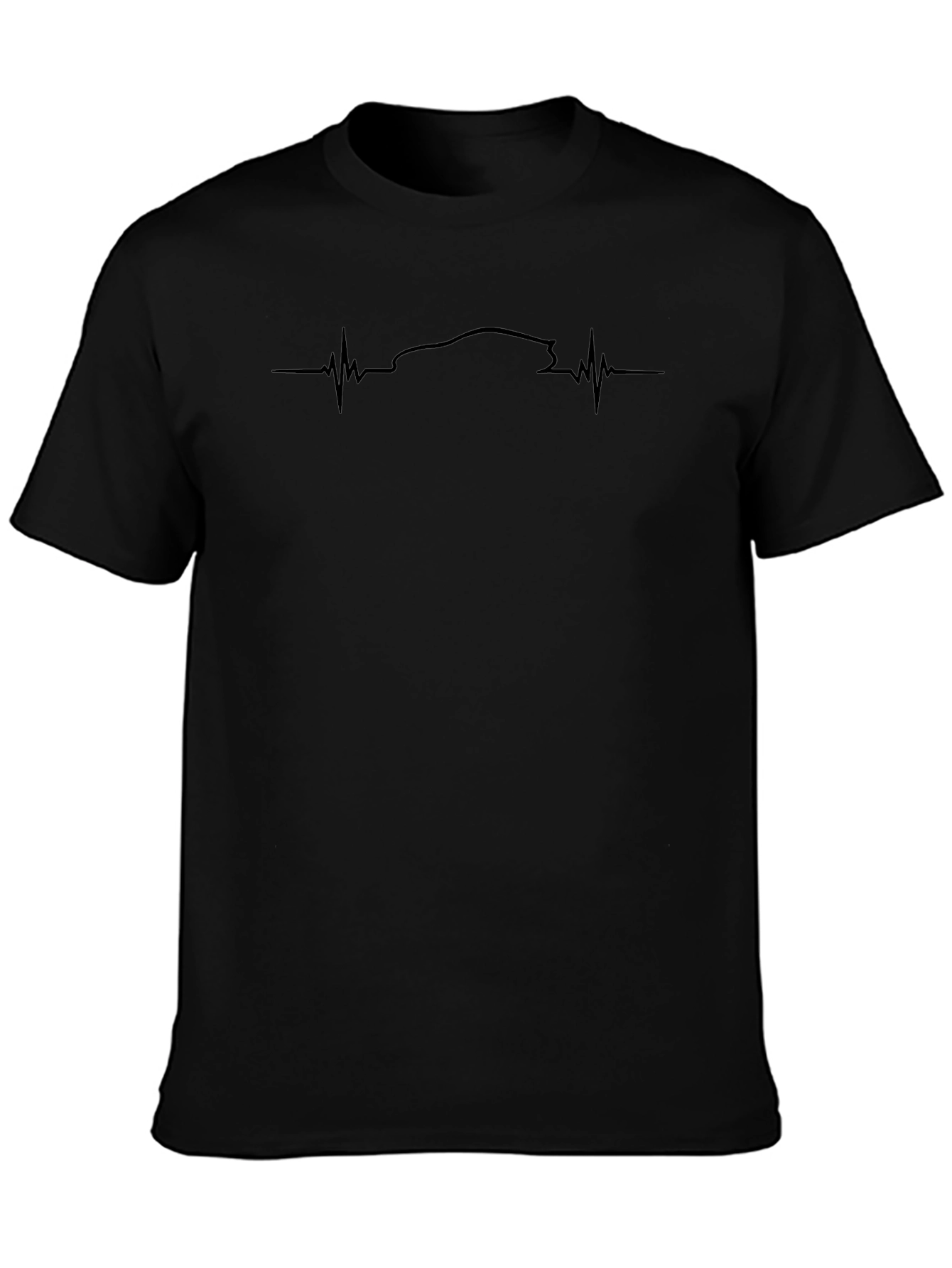 Car Heartbeat Graphic T-Shirt - Mens Black Tee