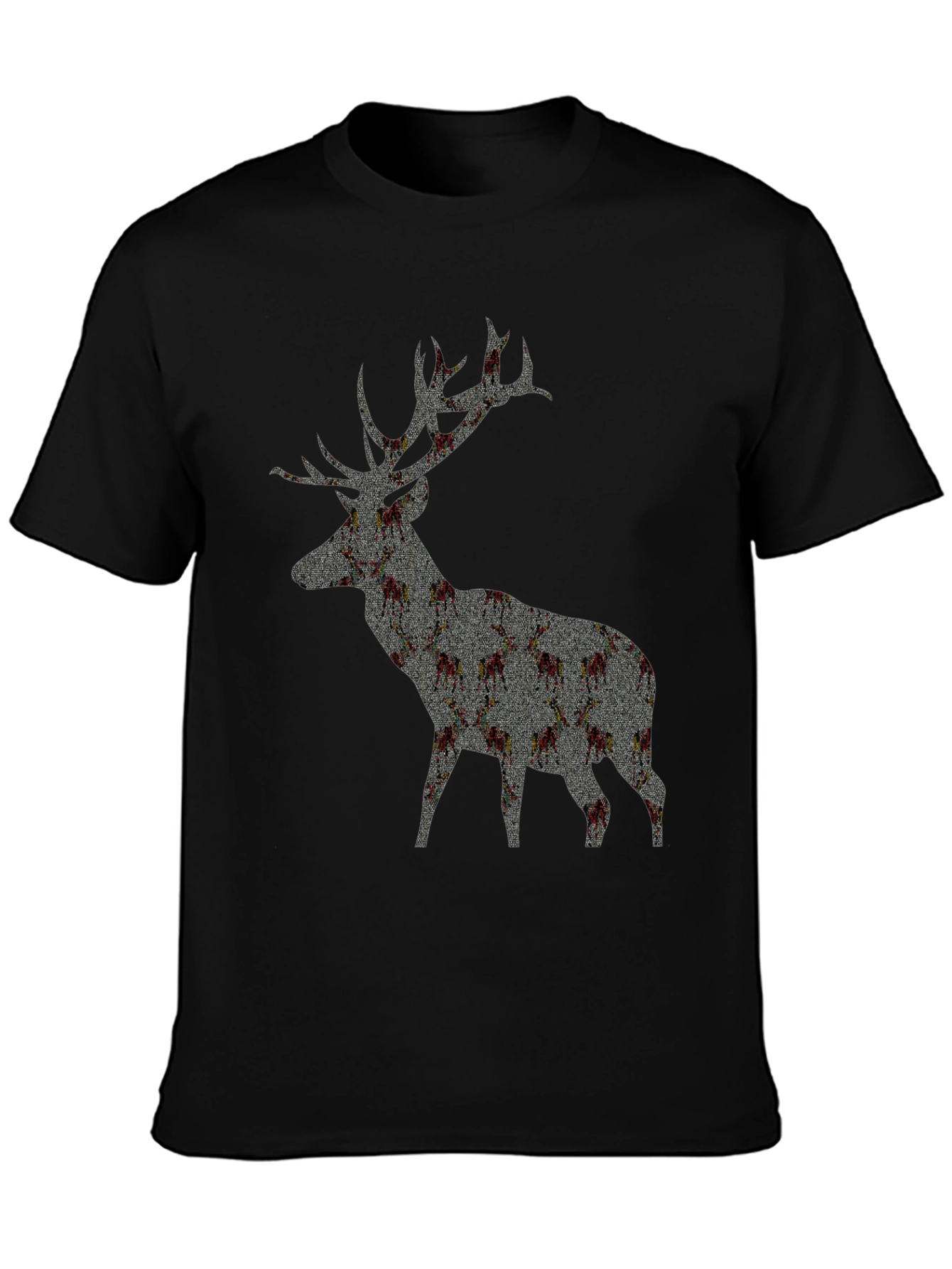 Deer Silhouette Graphic T-Shirt - Black