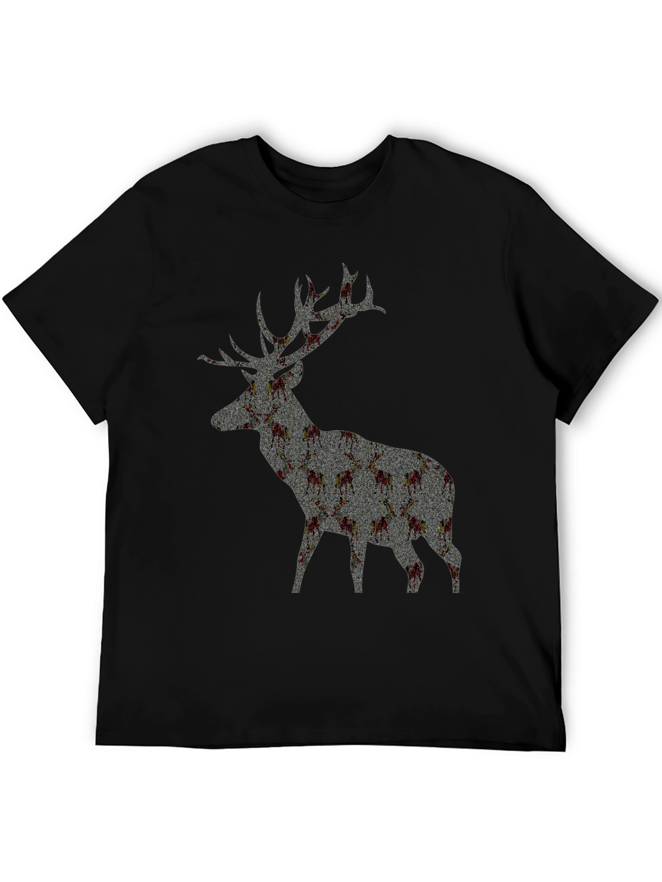 Deer Silhouette Graphic T-Shirt - Black